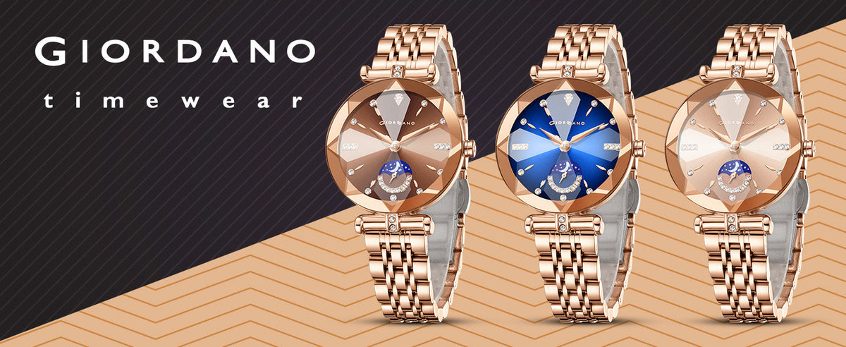Women Moon-Phase Dial With Cut Glass : GZ-60094 – Giordano