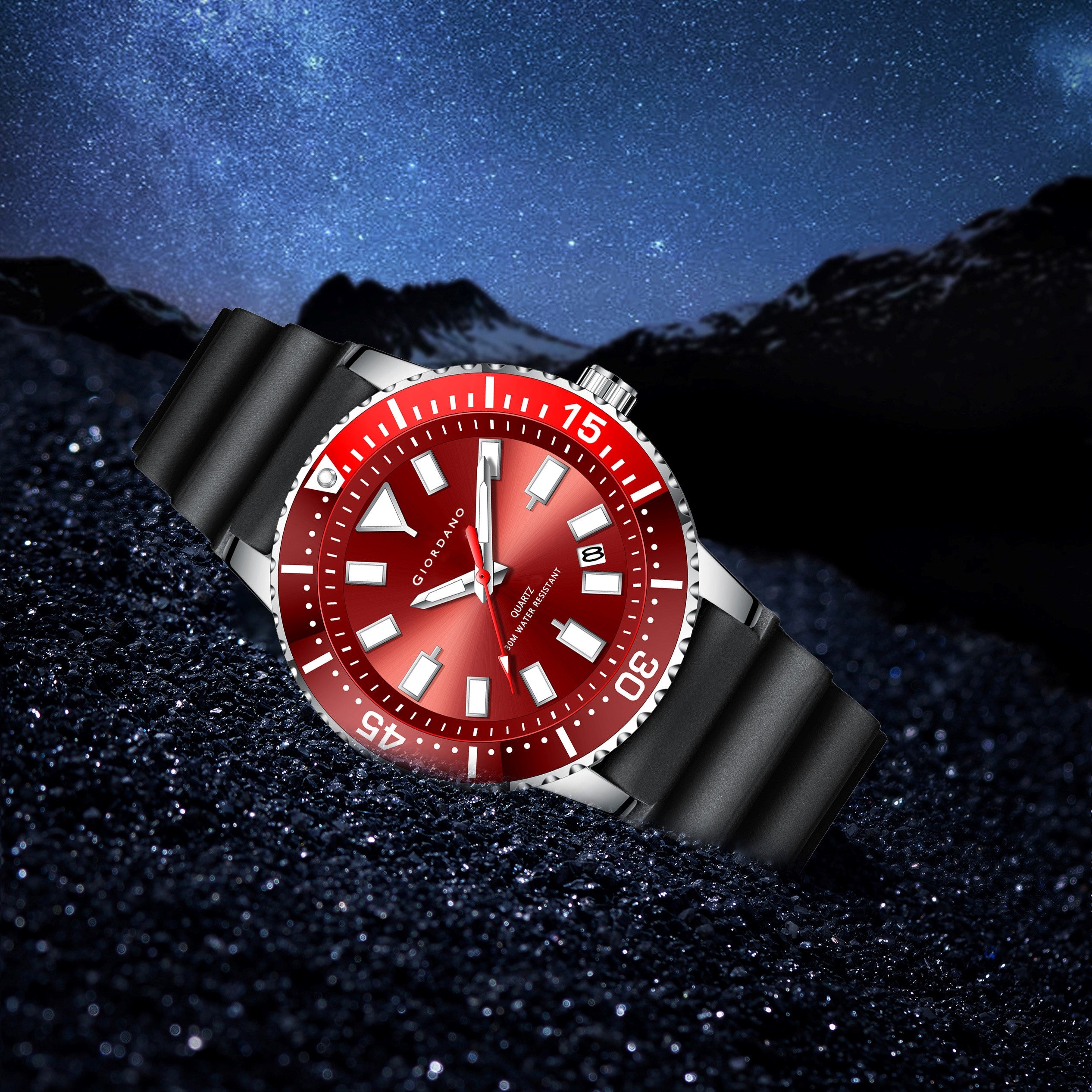 Giordano Analog Wrist Watch for Men Stylish Silicon Strap with Water Resistant 3 Hand Mechanism for Men and Boys to Compliment Your Look/Ideal Gift for Male | GZ-50103-01