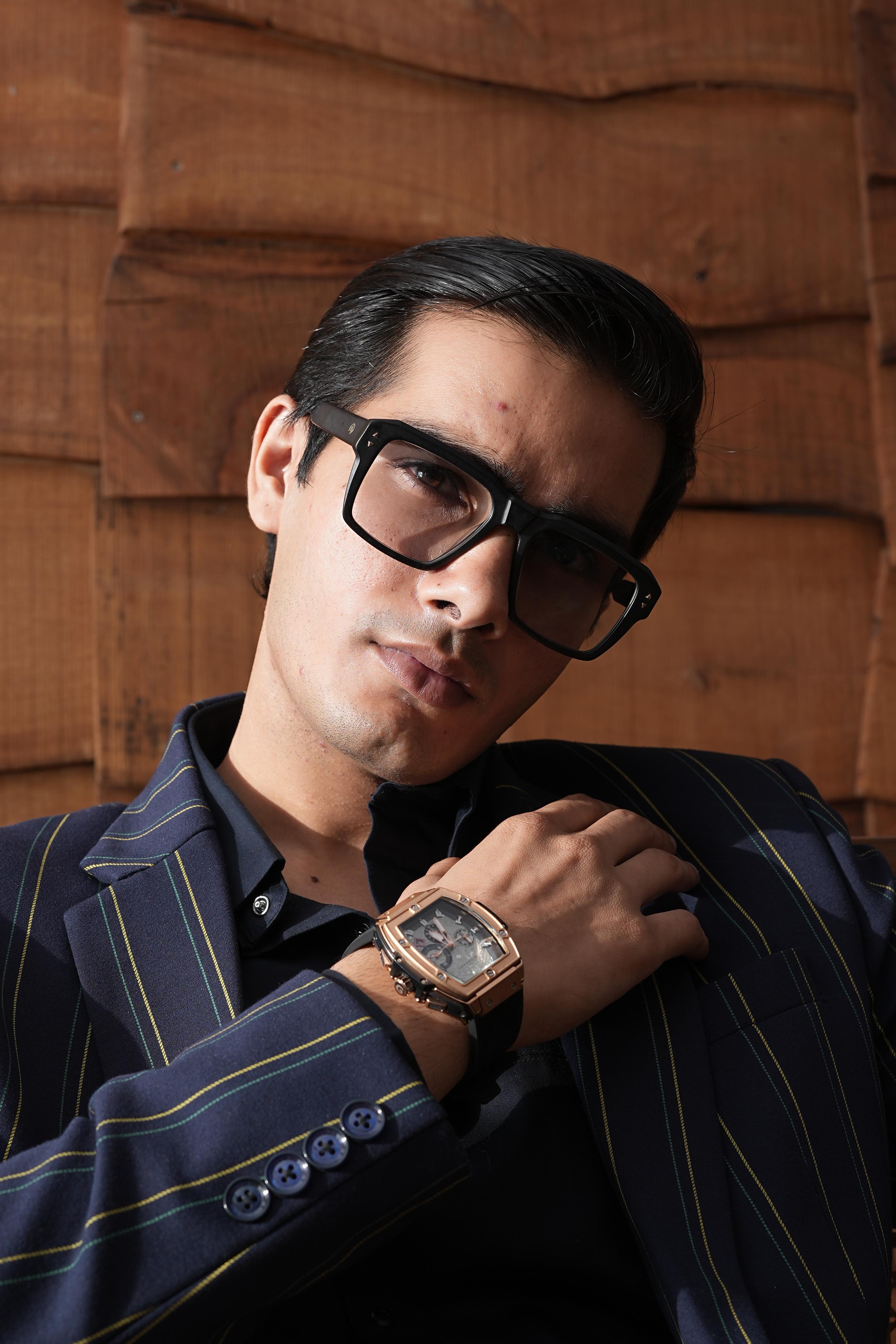 Giordano Terminator Men's Rose Gold Leather Multifunction Watch - with Day, Date, and 24-Hour Sub-Dials | Water Resistant Square Dial Unique Design Wrist Watch for Man | GZ-50098-02