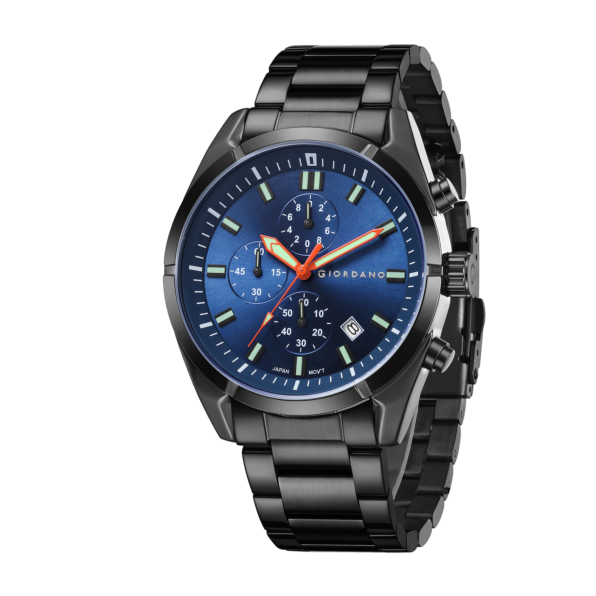 Giordano Multi Function Watch for Men with Round dial, Luminous Hands and Stainless Steel Strap | GZ-50096-22