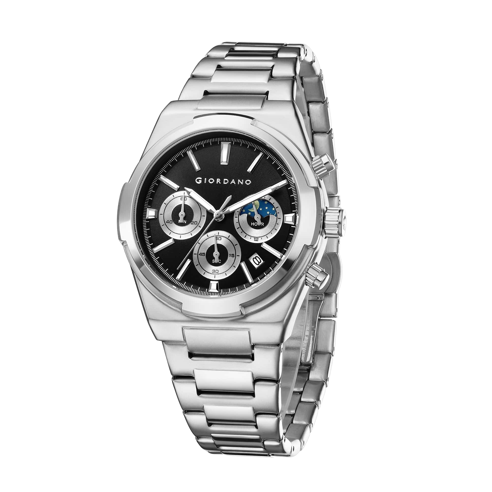 Giordano Luxury multifunctional Watch for Men with round dial, date display and Stainless Steel Strap | GZ-50152-22