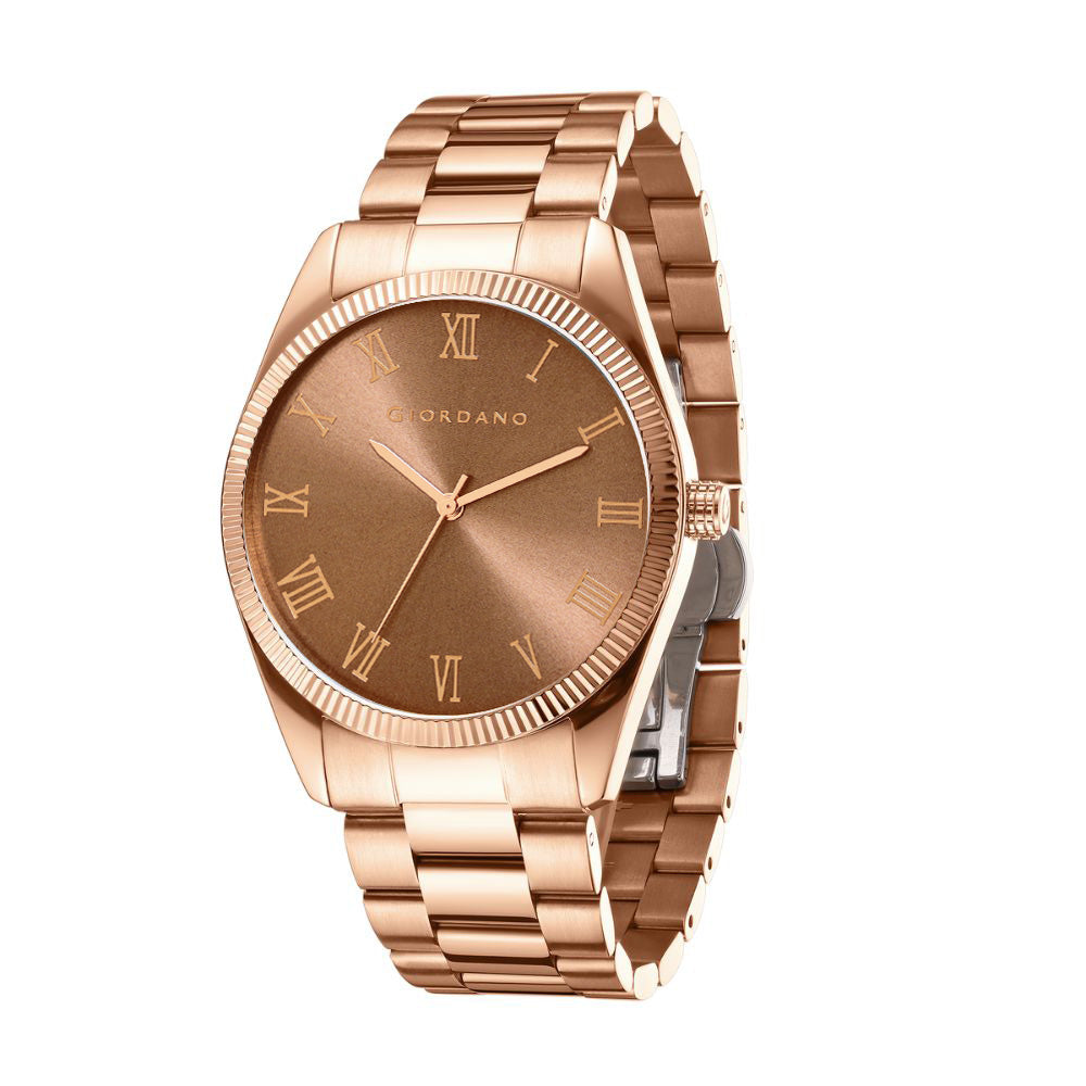 Giordano Analog Wrist Watch for Men Stylish Metal Strap with Water Resistant 3 Hand Mechanism for Men and Boys to Compliment Your Look/Ideal Gift for Male - GZ-50112-44