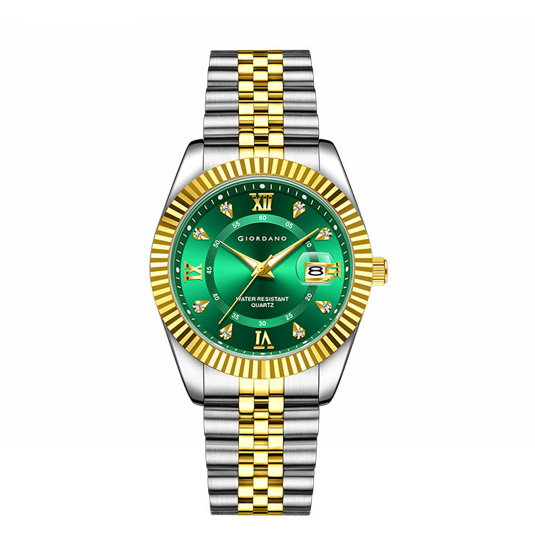 Giordano Analog Watch For Men - Dual-Tone Stainless Steel Strap, Crystal Indices And Fluted Bezel GZ-50139-33