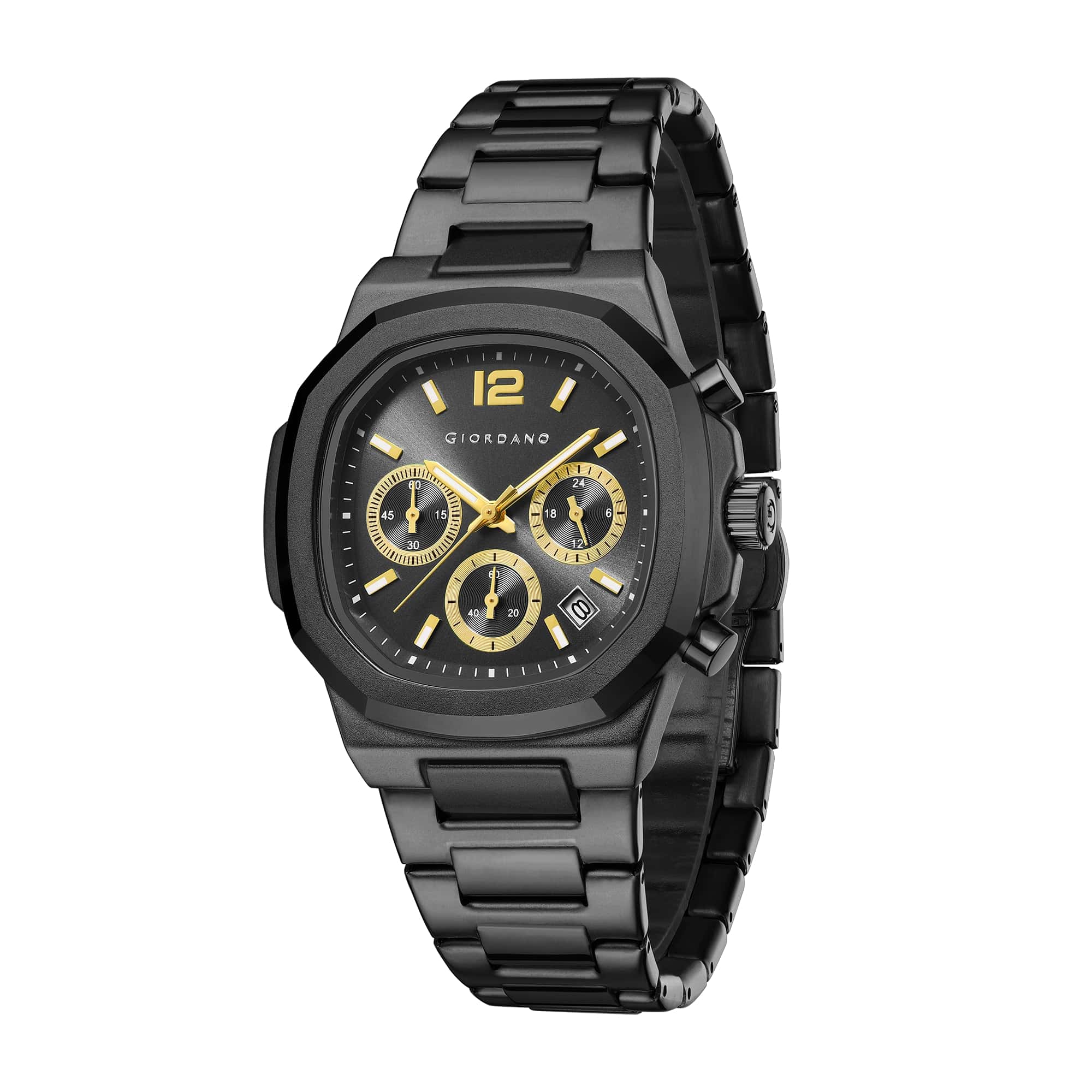 Giordano Modern Multifunctional Watch for Men with Octagonal dial , Date Display and stainless steel strap | GZ-50148-11