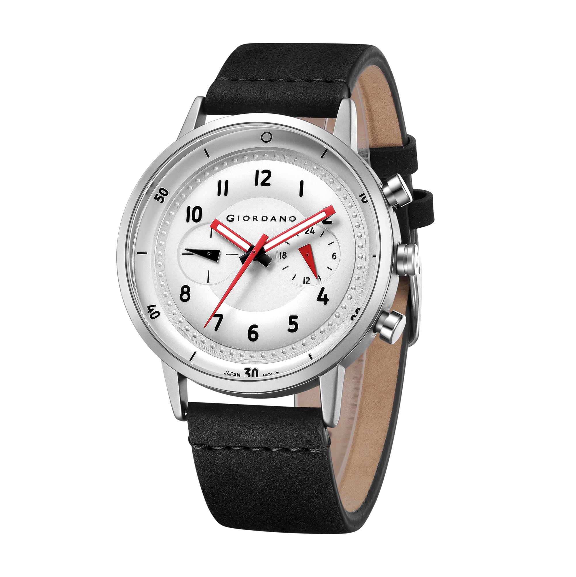 Giordano Analog Sporty Multi-Functional Watch for Men with Round Shape dial and Leather Strap | GZ-50088-02