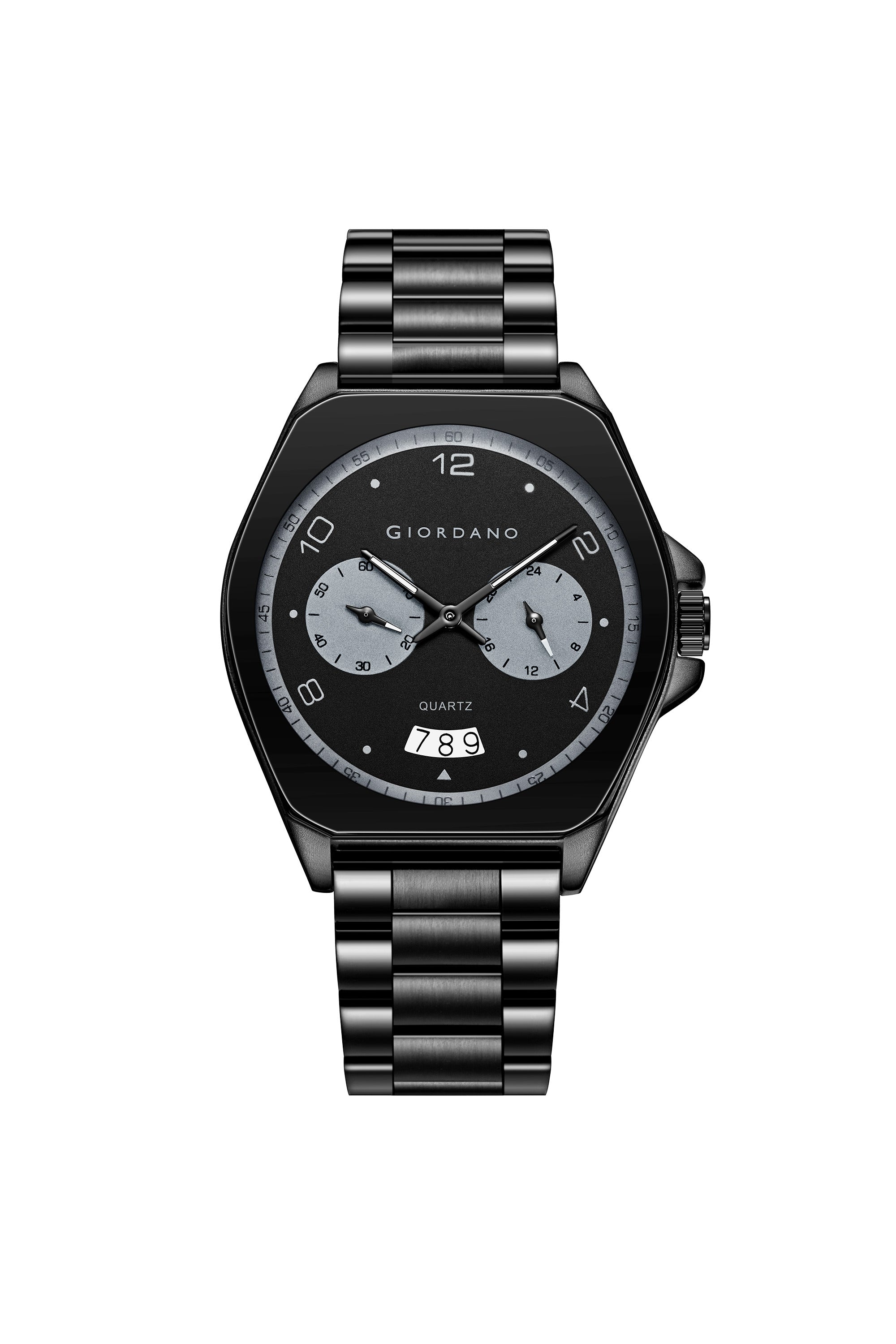 Giordano Elegant Analog Quartz Watch for Men with Multi-Function Hexagonal Dial, Date Display and Stainless Steel Strap - GZ-50213-11
