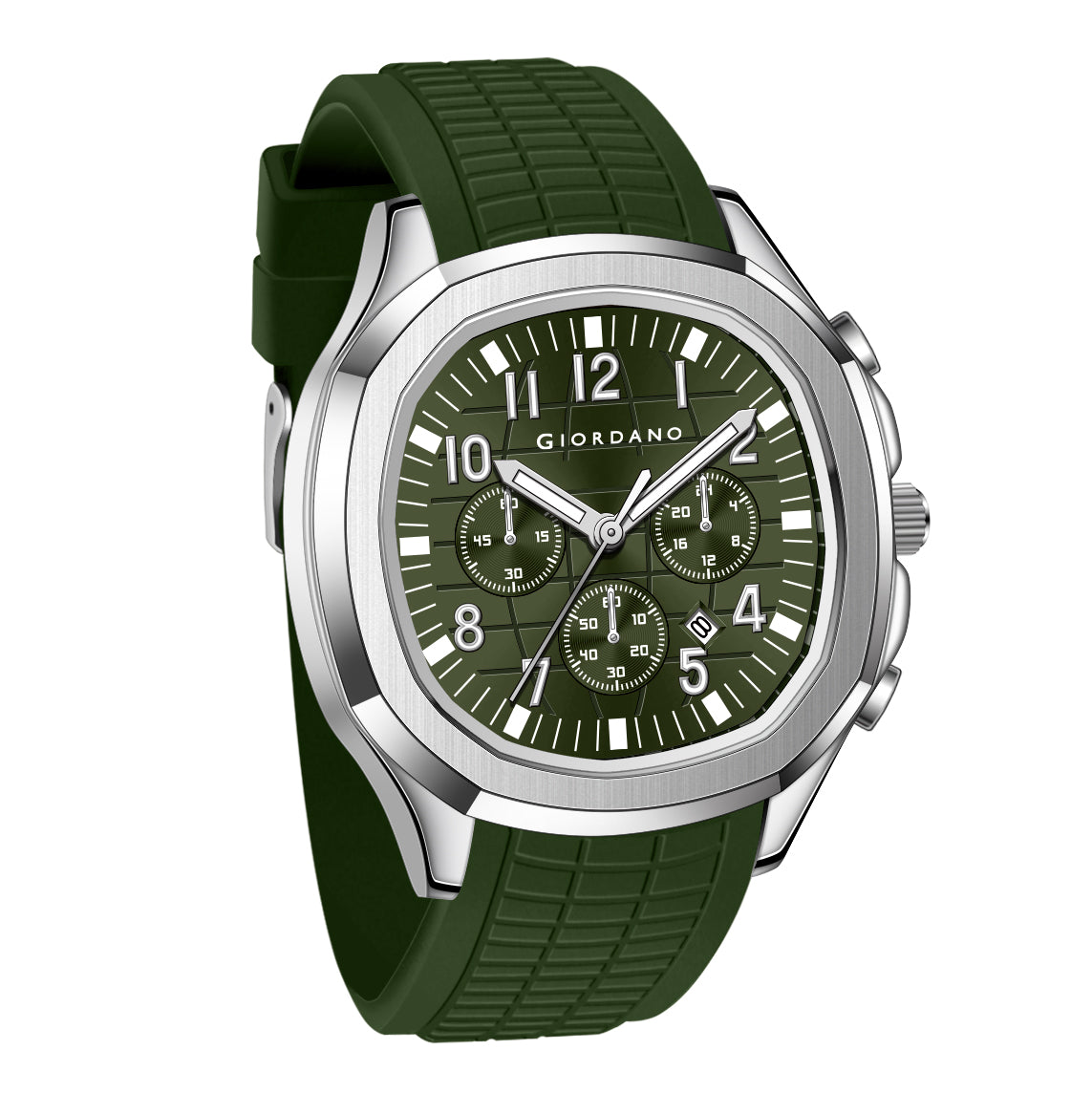 Giordano Precision and Comfort Multi Function Watch for Men with Textured Dial & Trendy Silicone Band | GZ-50143-04