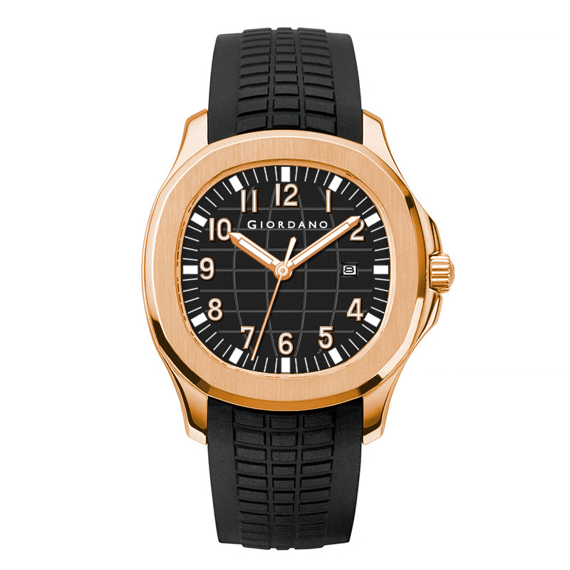 Giordano Modern Analog Watch with Textured dial and Sleek Silicon Strap for Men - GZ-50118-02