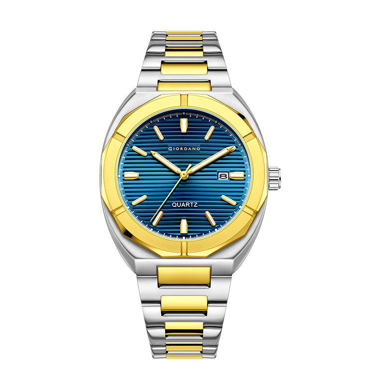 Giordano Modern  Watch for men – Textured Dial, Date Display and Stainless Steel Strap GZ-50141-22
