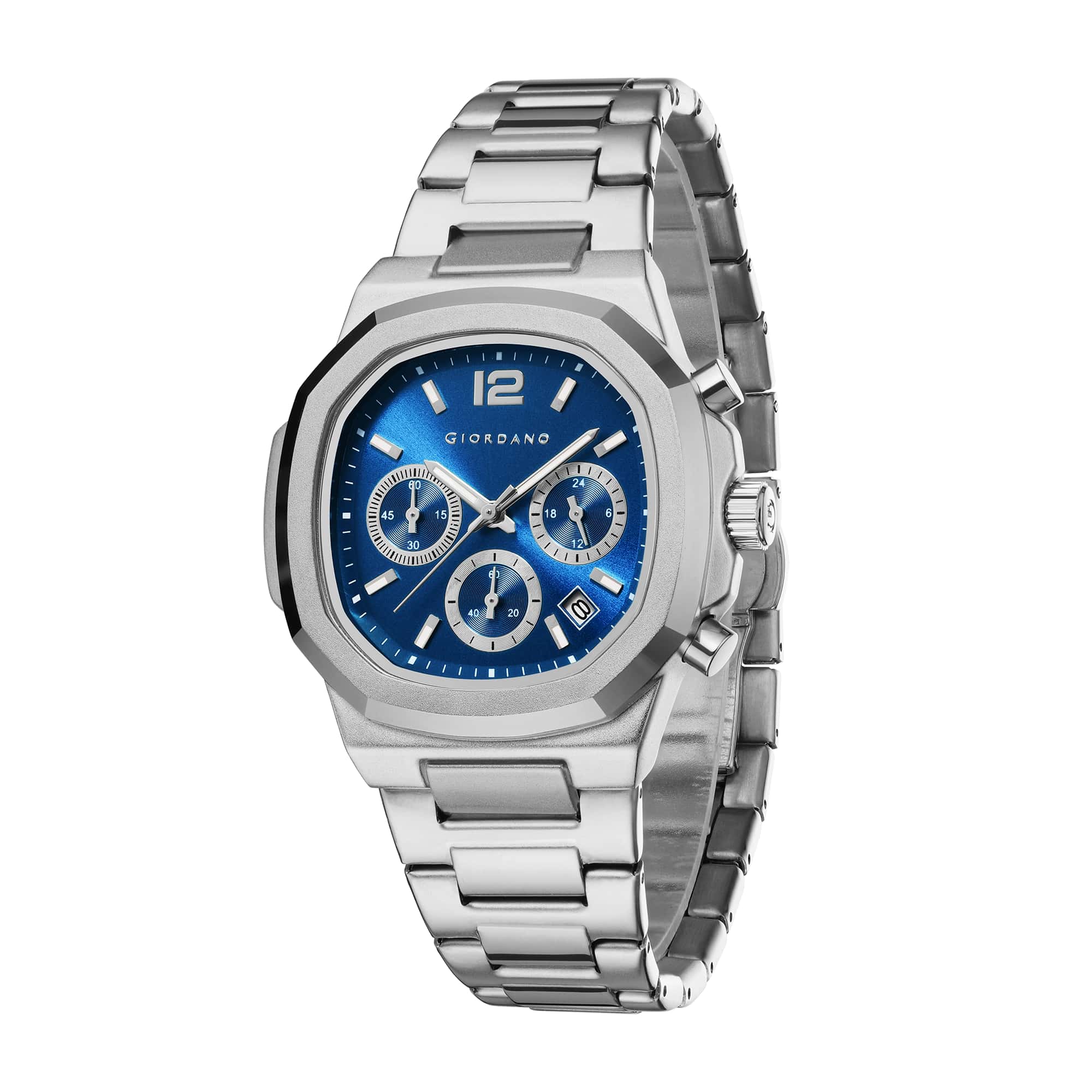 Giordano Modern Multifunctional Watch for Men with Octagonal dial , Date Display and stainless steel strap | GZ-50148-22