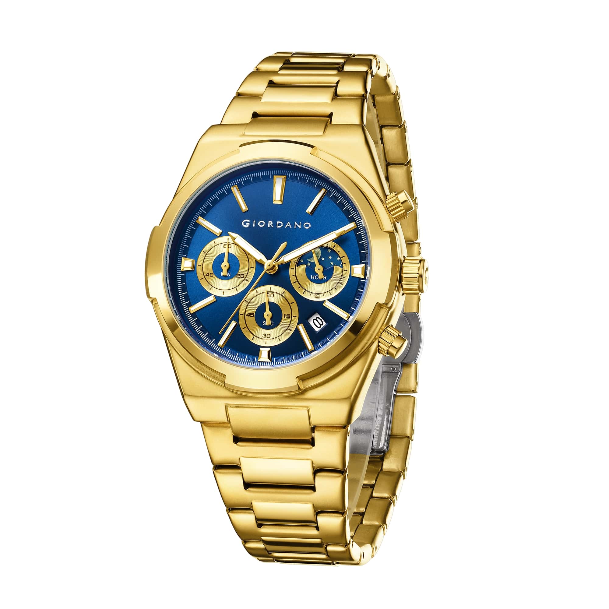 Giordano Luxury multifunctional Watch for Men with round dial, date display and Stainless Steel Strap | GZ-50152-44