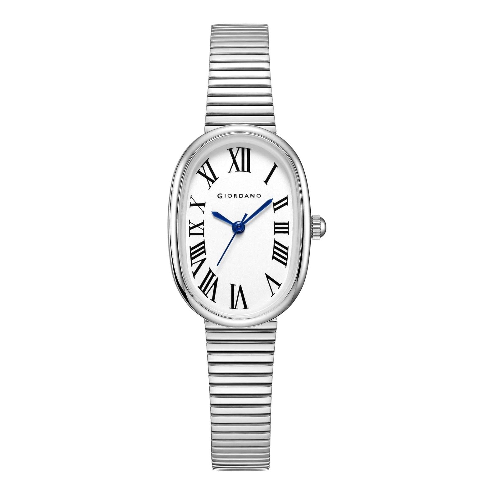 GIORDANO Luxury Analog Watch for Women with Oval Roman Numeral Dial, Stainless Steel Strap, Quartz Movement - GZ-60125-22