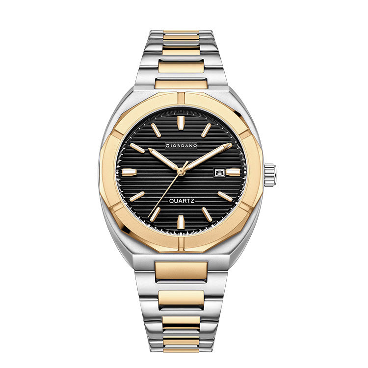 Giordano Modern  Watch for men – Textured Dial, Date Display and Stainless Steel Strap GZ-50141-33