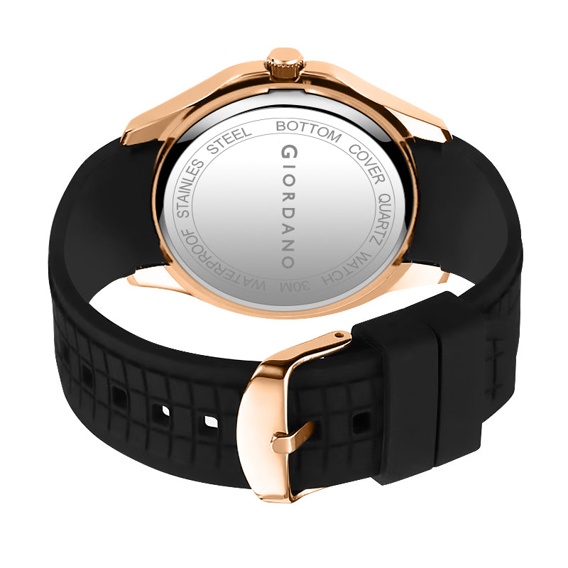 Giordano Modern Analog Watch with Textured dial and Sleek Silicon Strap for Men - GZ-50118-02
