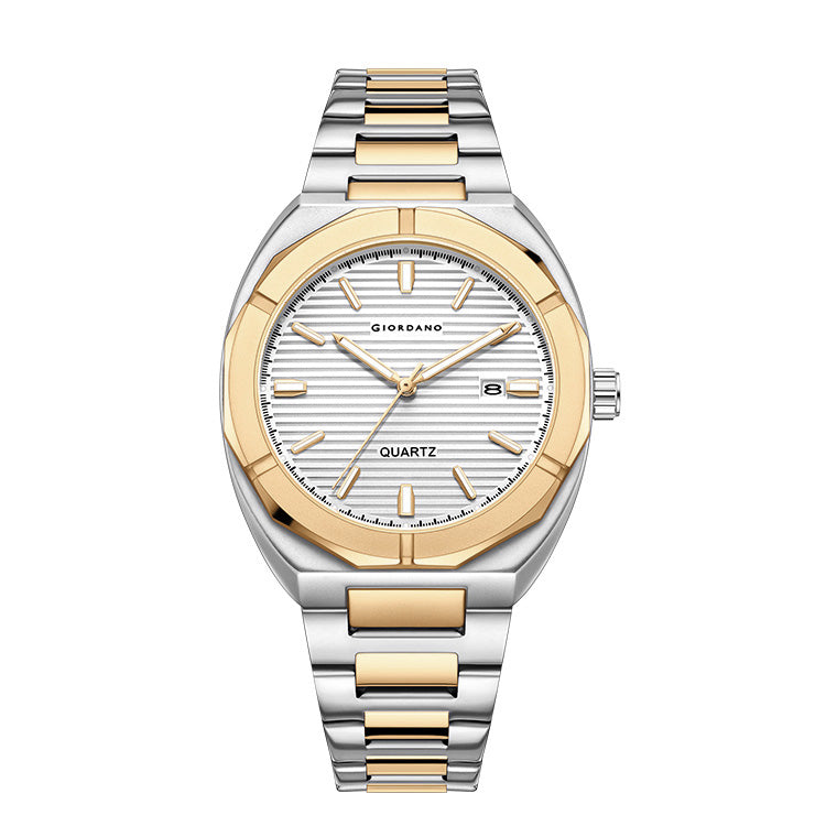 Giordano Modern  Watch for men – Textured Dial, Date Display and Stainless Steel Strap GZ-50141-44