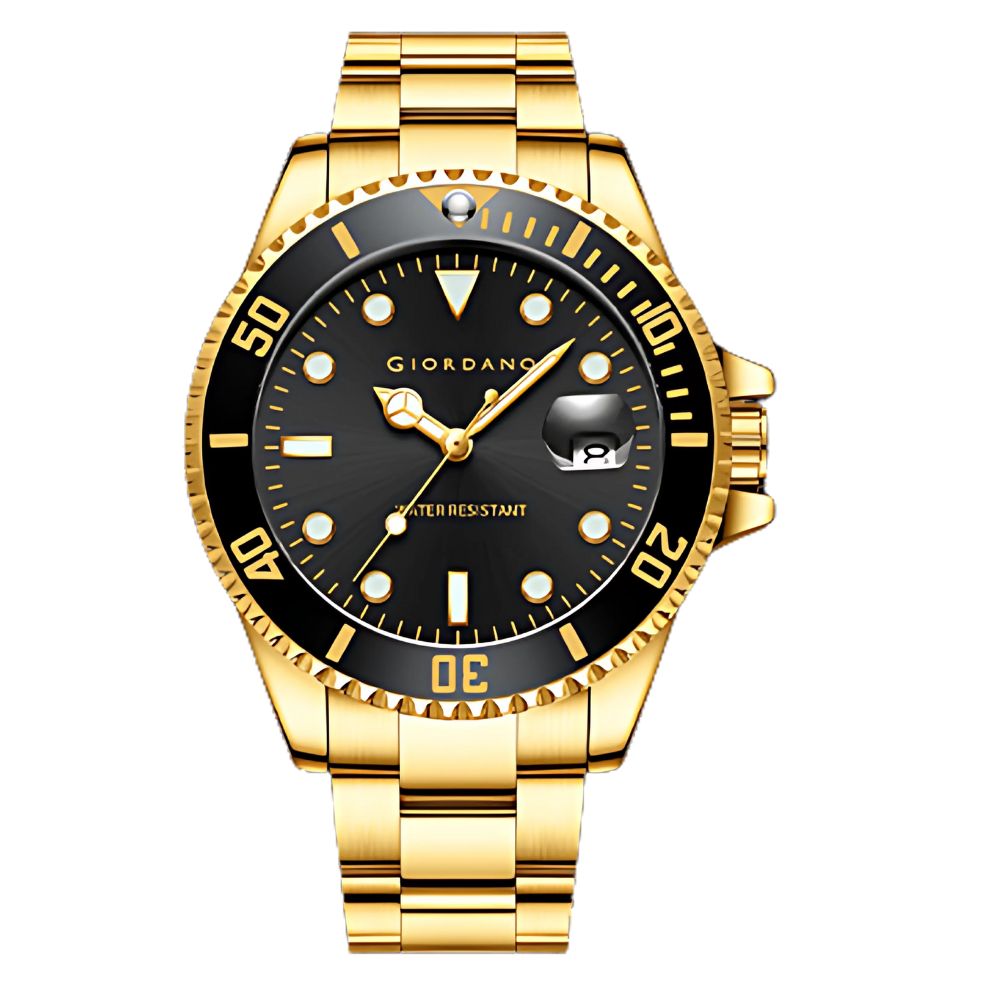 Giordano Premium Analog Watch for Men with Rotating Bezel, Stainless Steel Strap and Date Display | GZ-50006-77