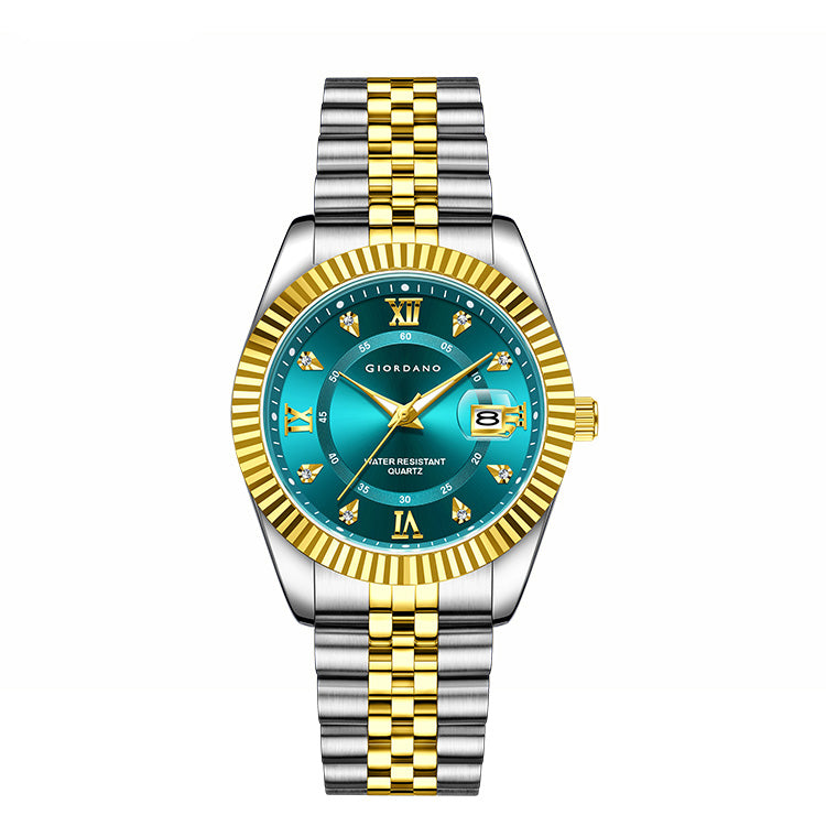 Giordano Analog Watch For Men - Dual-Tone Stainless Steel Strap, Crystal Indices And Fluted Bezel GZ-50139-44