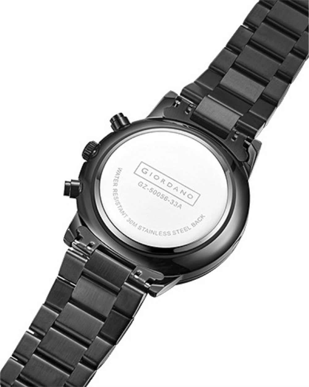 Giordano Black  Stylish Multifunctional Watch for Men with Roman Indices and Stainless Steel Strap  GZ-50056-33A