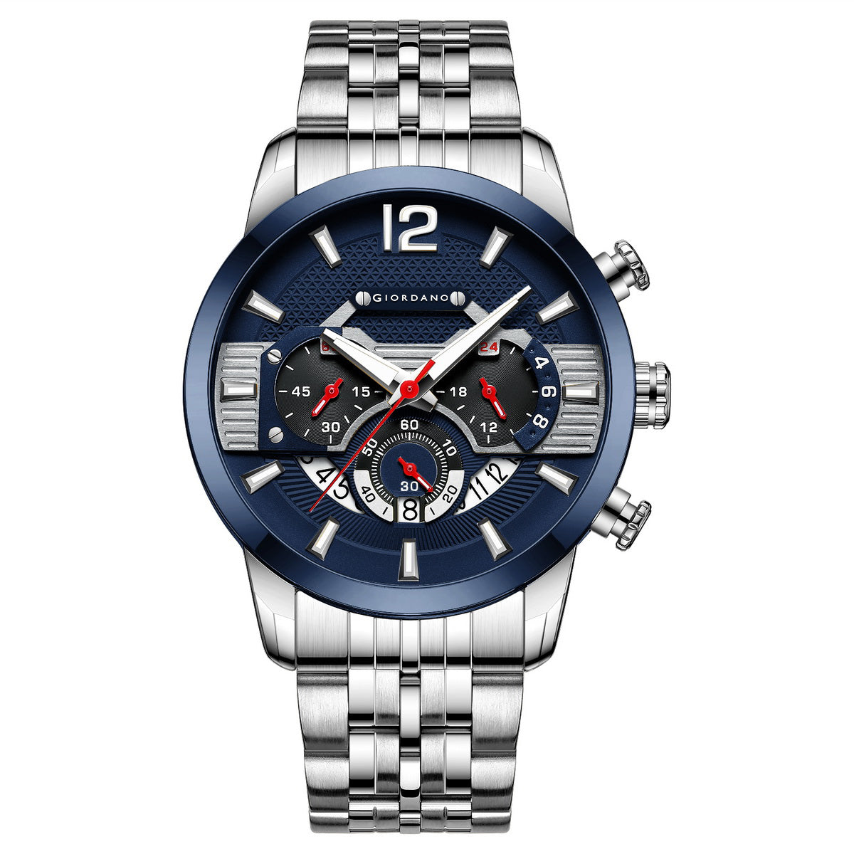 Giordano Analog Wrist Watch for Men Stylish Metal Strap with Water Resistant Multifunction Mechanism Watch GZ-50032-11