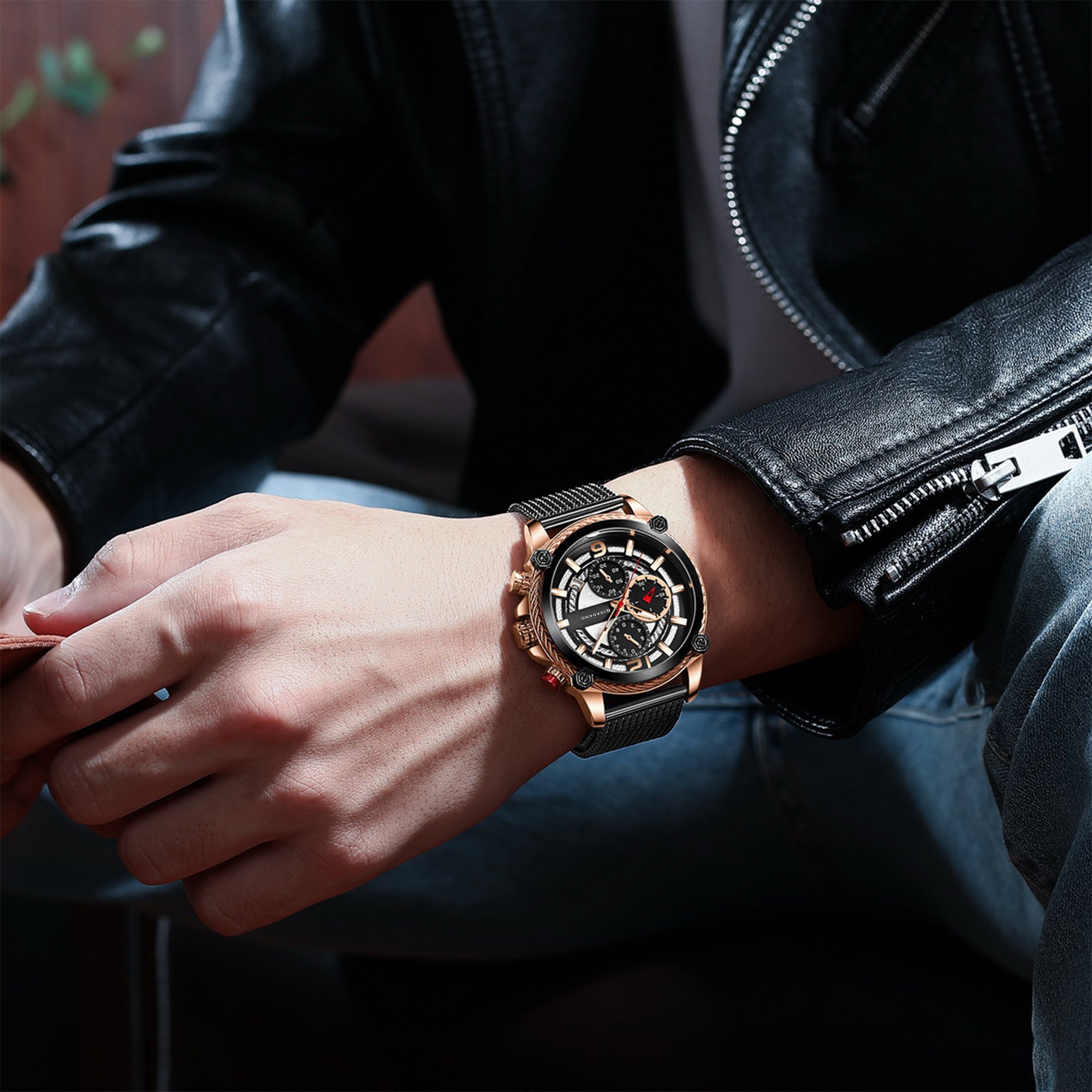 Giordano Analog Watch for Men with Color Variant and Stylish Mesh Strap| Chronograph Multifunctional Mechanism | GZ-50039-22