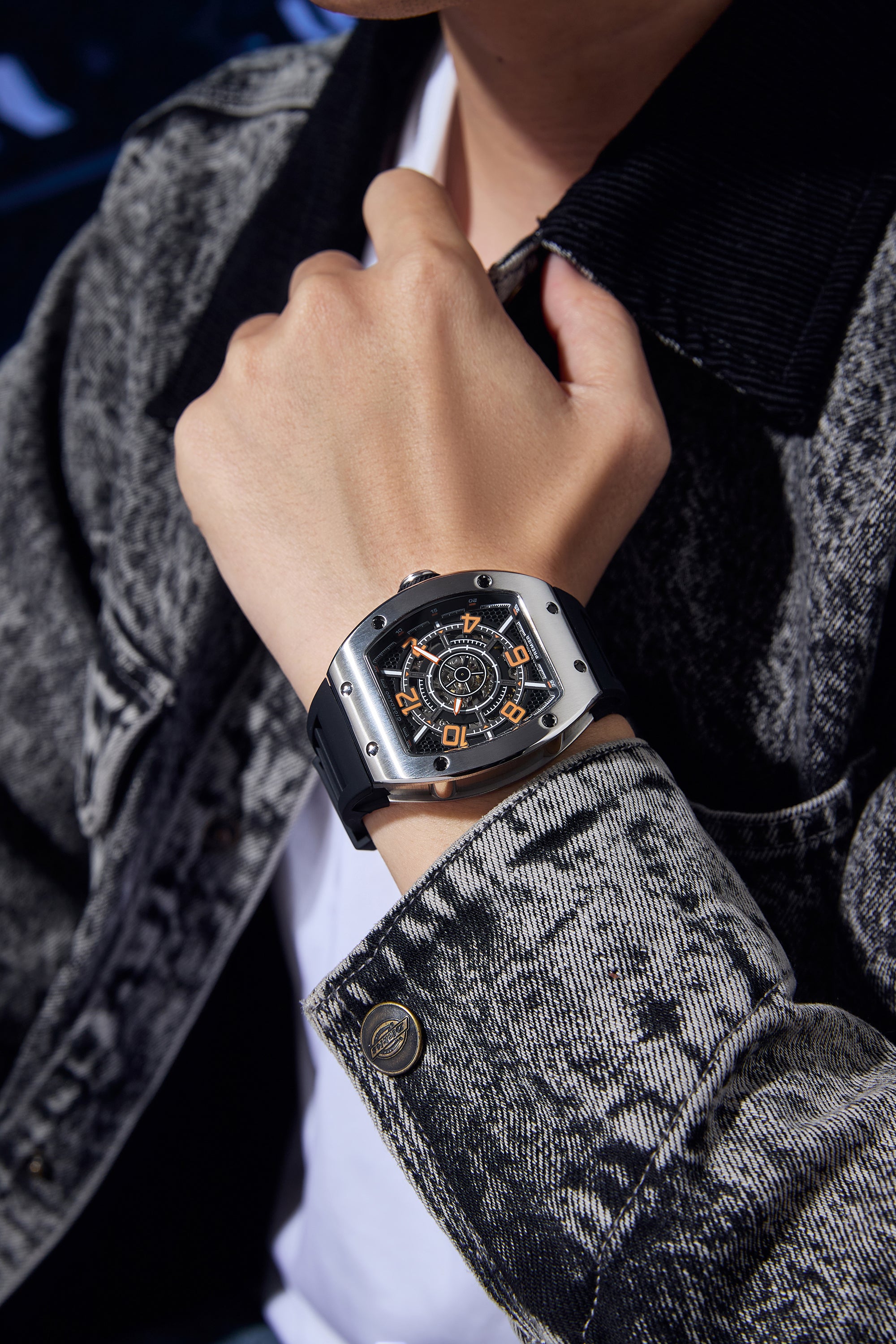 Giordano Premier Vector Collection Automatic Analog Skeleton Watch for Men - GZ-50229-01