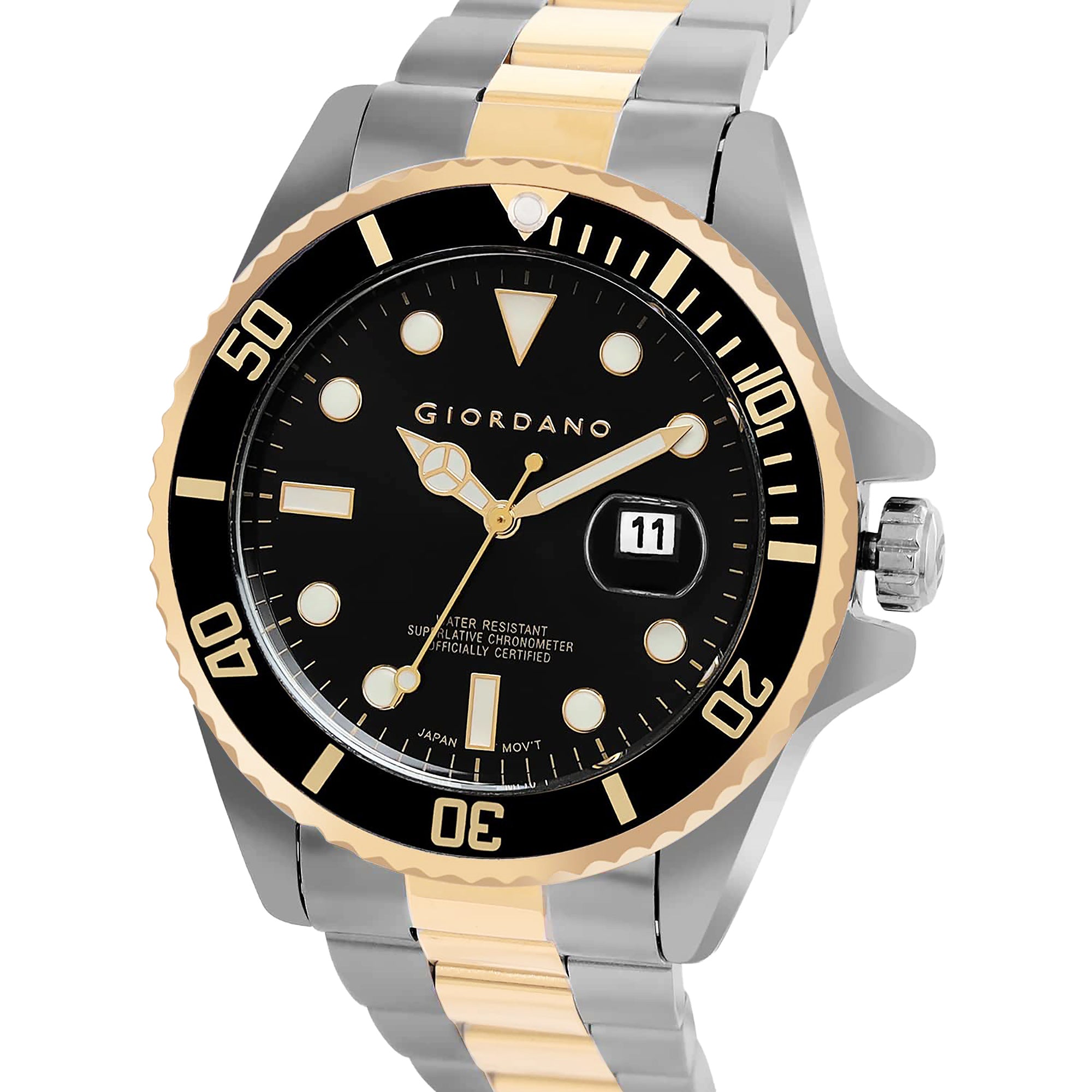 Giordano Analog Wrist Watch for Men Stylish Metal Strap with Water Resistant 3 Hand Mechanism Watch GD-50006-55