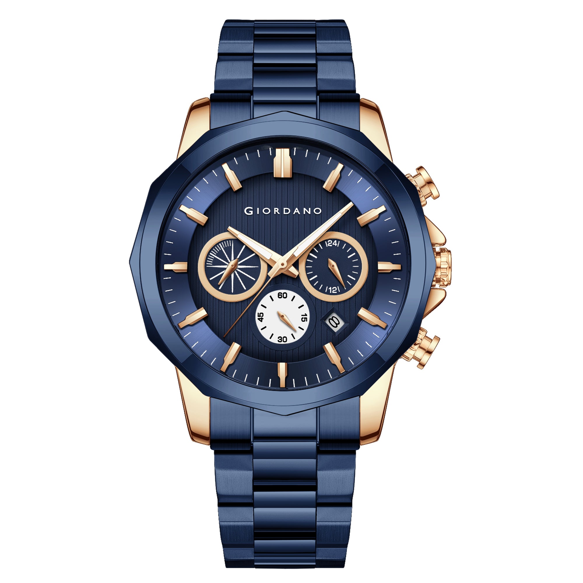 Giordano Analog Wrist Watch for Men Stylish Metal Strap with Water Resistant Multifunction Mechanism Watch GZ-50036-44