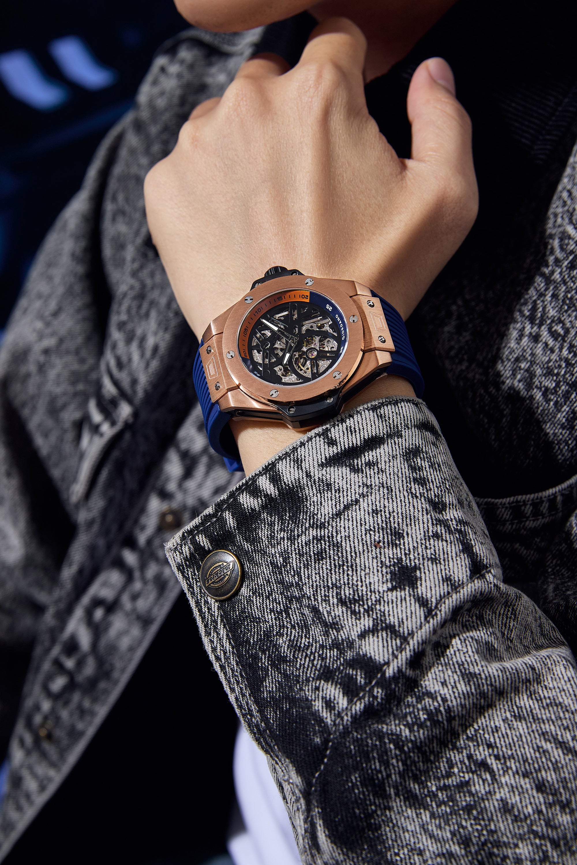 Giordano Premier Phantom Collection Automatic Skeleton Watch for Men - GZ-50240-02