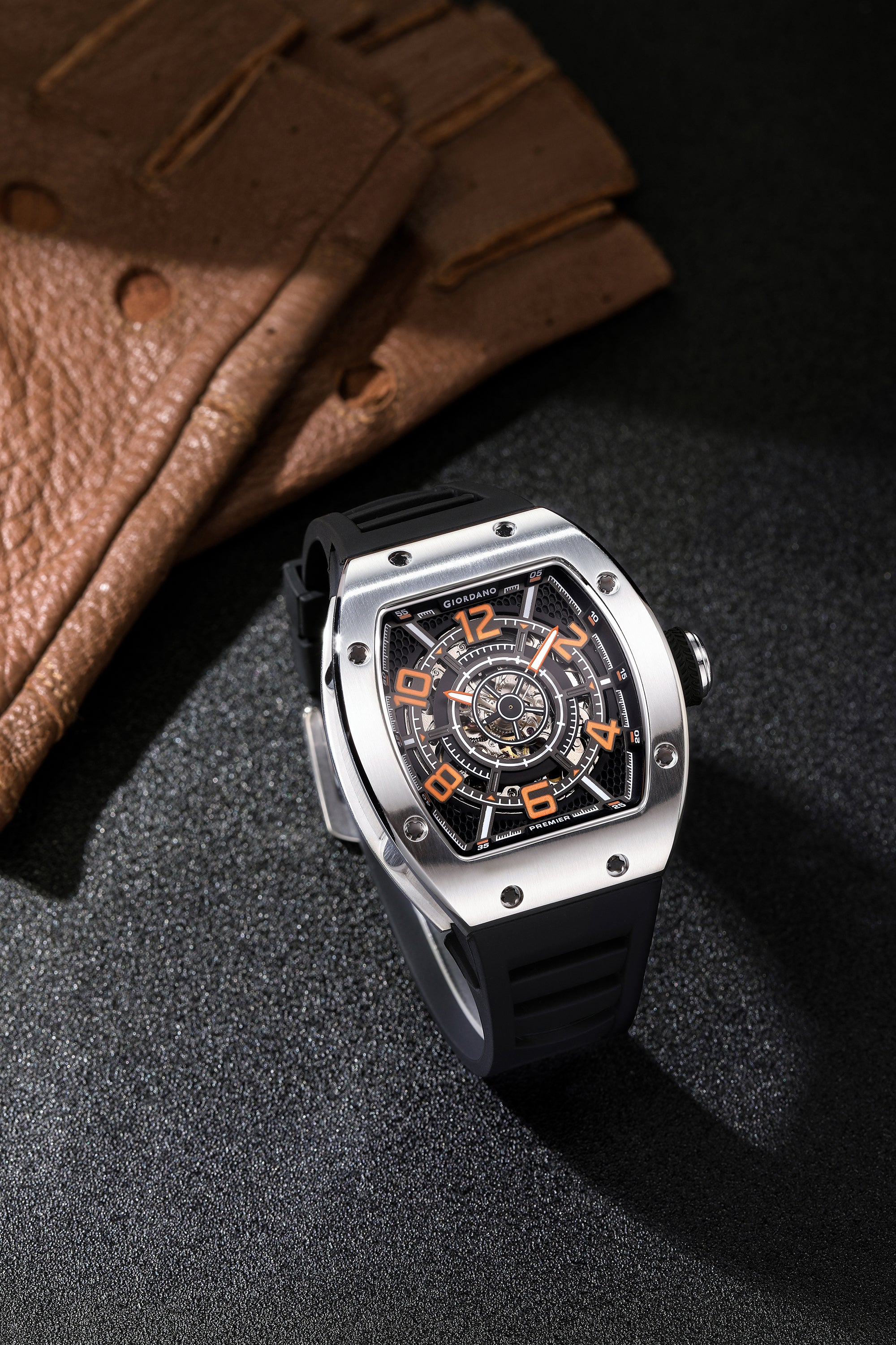 Giordano Premier Vector Collection Automatic Analog Skeleton Watch for Men - GZ-50229-01