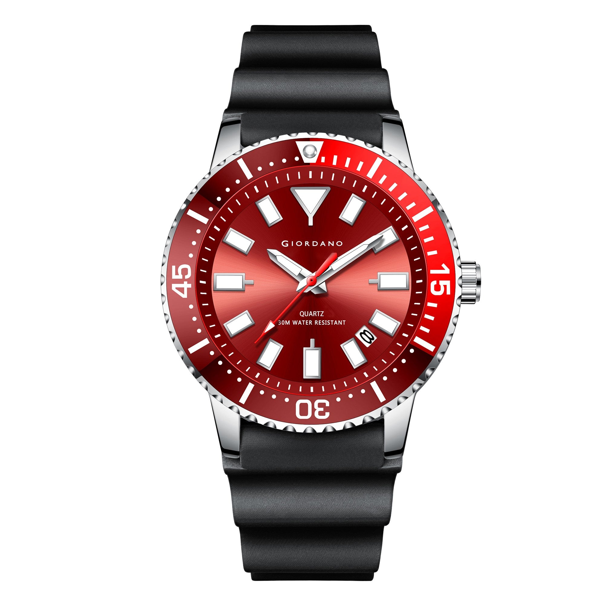 Giordano Analog Wrist Watch for Men Stylish Silicon Strap with Water Resistant 3 Hand Mechanism for Men and Boys to Compliment Your Look/Ideal Gift for Male | GZ-50103-01