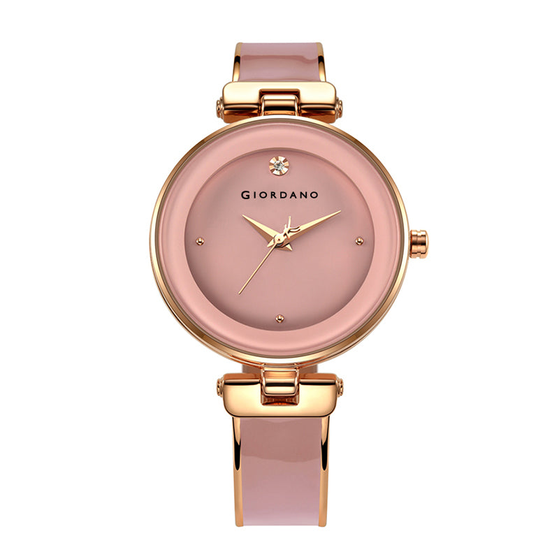 Giordano Designer Analog Watch for Women – Glossy Round Dial & Bracelet Style Stainless Steel Strap | GZ-60099-22