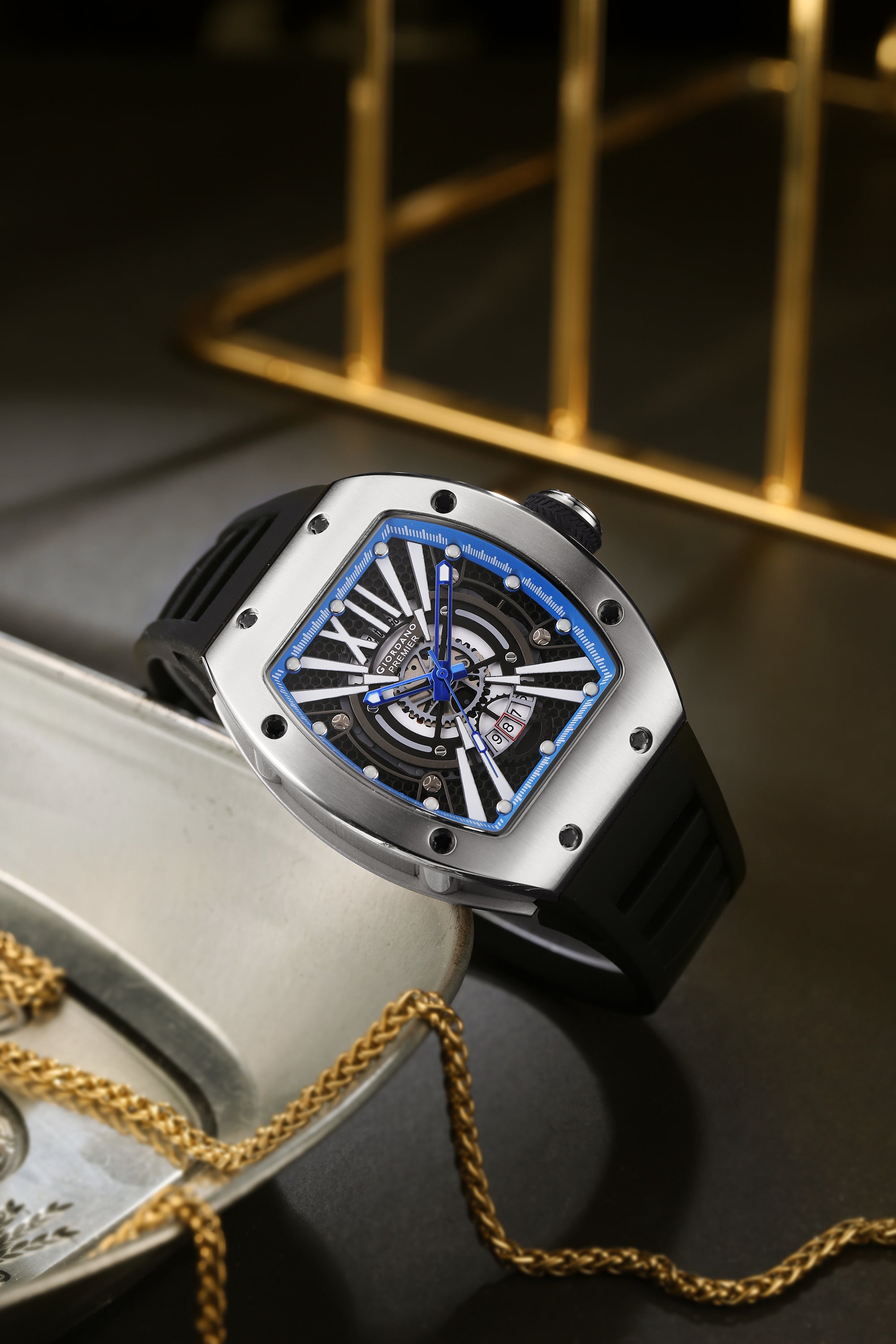 Giordano Premier Romech Collection Analog Skeleton Watch for Men - GZ-50230-01