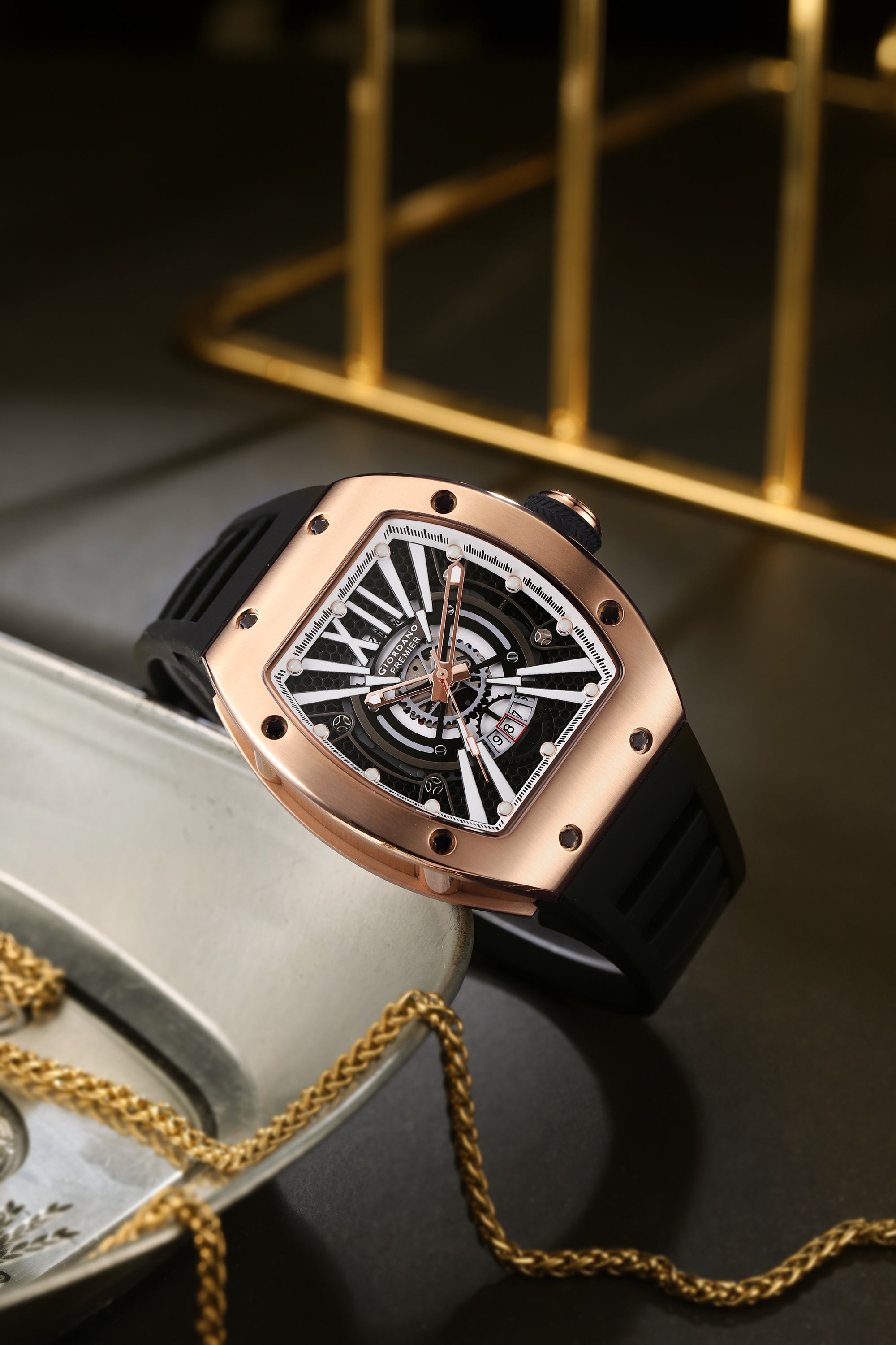Giordano Premier Romech Collection Analog Skeleton Watch for Men - GZ-50230-03
