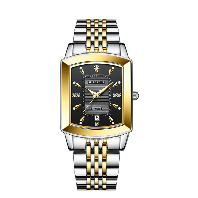 Giordano Analog Pair Watch For Unisex With Round Dial, Crystal Indices , Date Display And Stainless Steel Strap GZ-991-SET-33