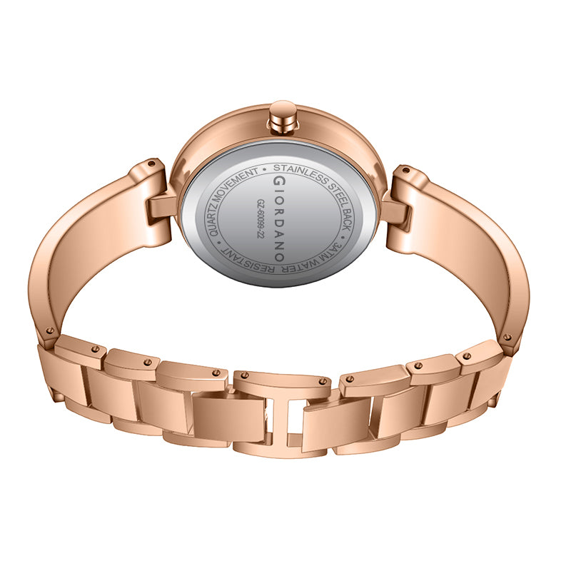 Giordano Designer Analog Watch for Women – Glossy Round Dial & Bracelet Style Stainless Steel Strap | GZ-60099-22