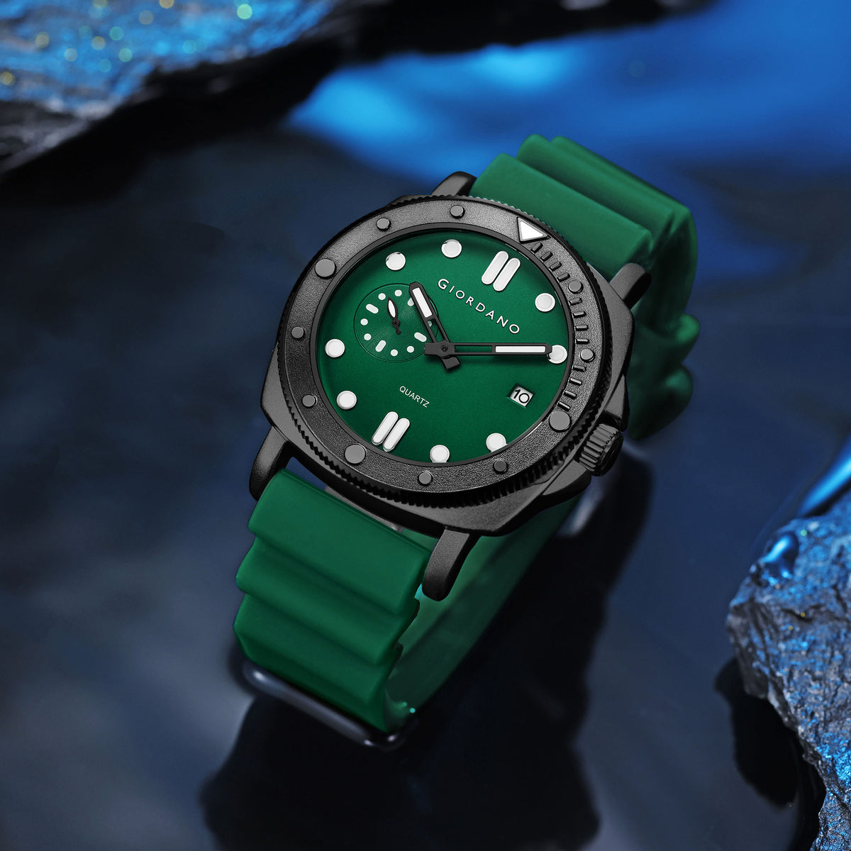 Giordano Analog Quartz Watch for Men with Round Dial, Luminous Hours ...
