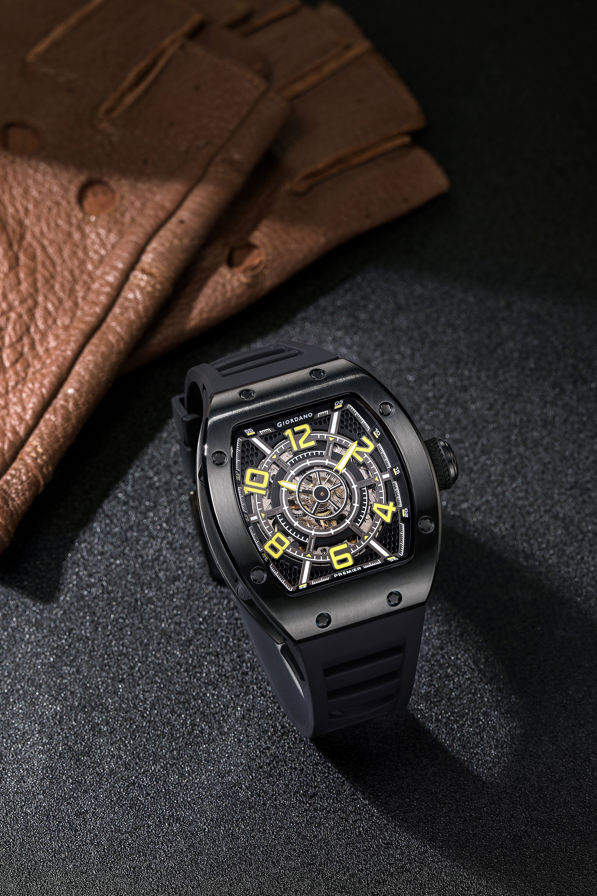 Giordano Premier Vector Collection Automatic Analog Skeleton Watch for Men - GZ-50229-02