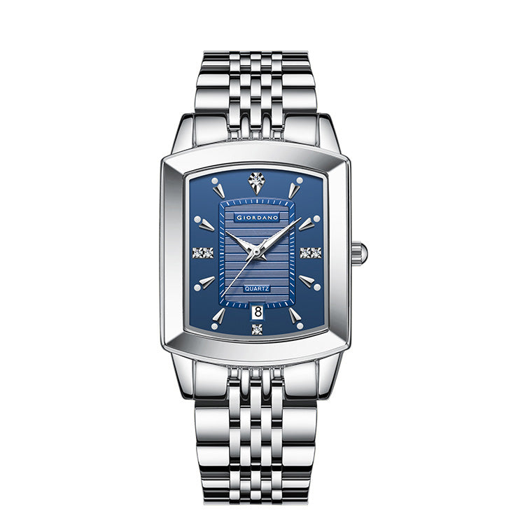 Giordano Analog Pair Watch For Unisex With Round Dial, Crystal Indices , Date Display And Stainless Steel Strap GZ-991-SET-44