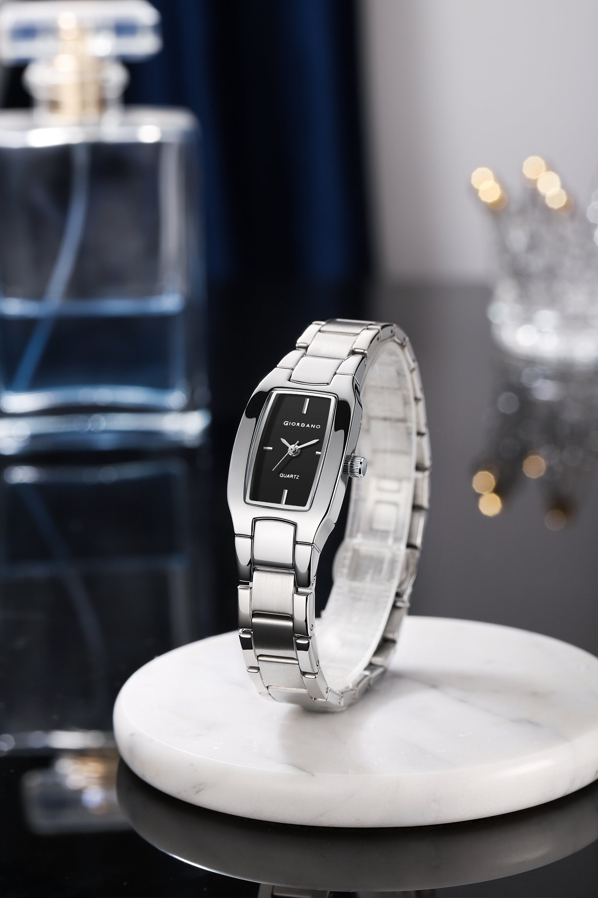 Giordano Classic Analog Watch Watch for Women with Rectangular Dial, Quartz Movement & Stainless Steel Strap - GZ-60170-11