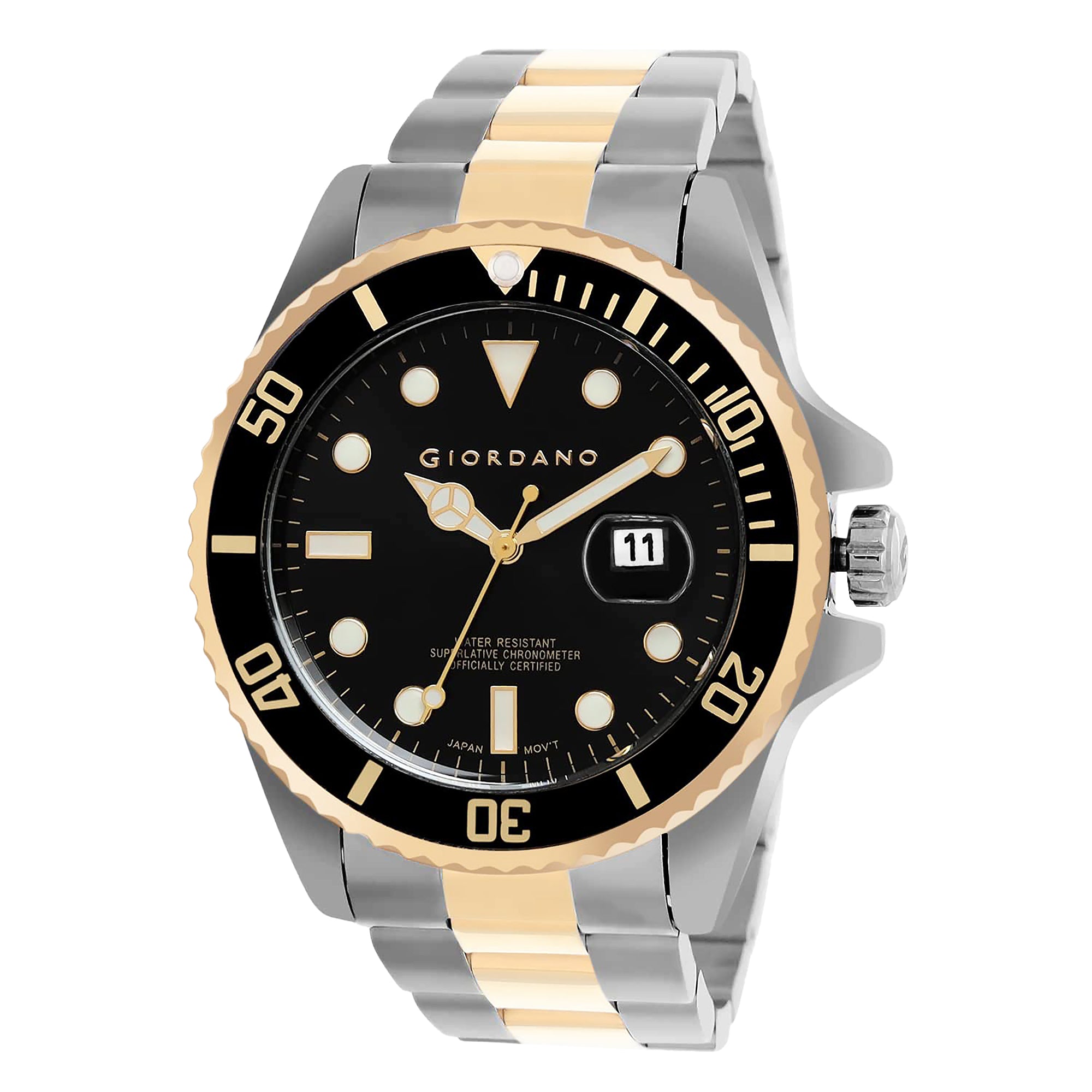 Giordano Analog Wrist Watch for Men Stylish Metal Strap with Water Resistant 3 Hand Mechanism Watch GD-50006-55