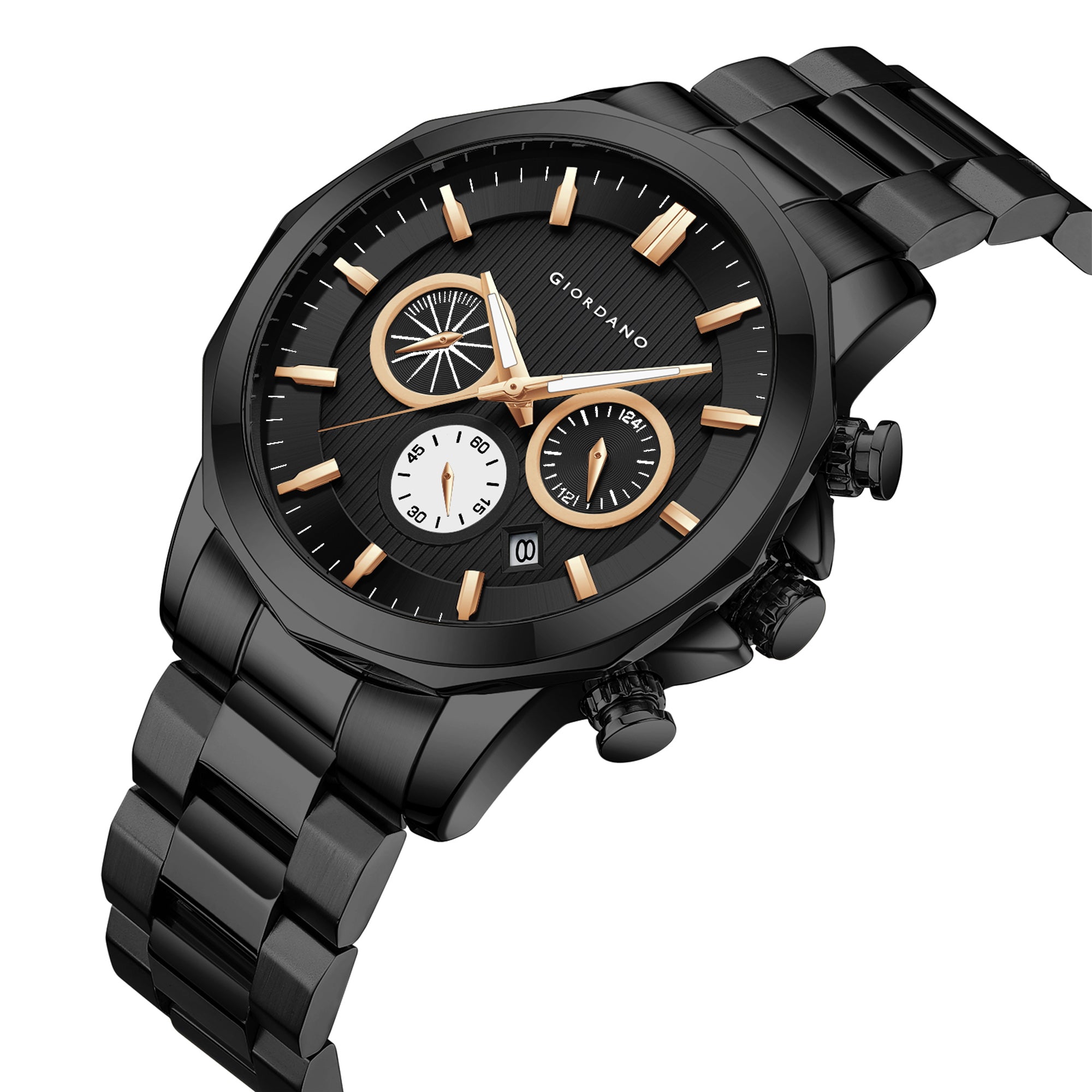 Giordano Analog Wrist Watch for Men Stylish Metal Strap with Water Resistant Multifunction Mechanism Watch GZ-50036-22