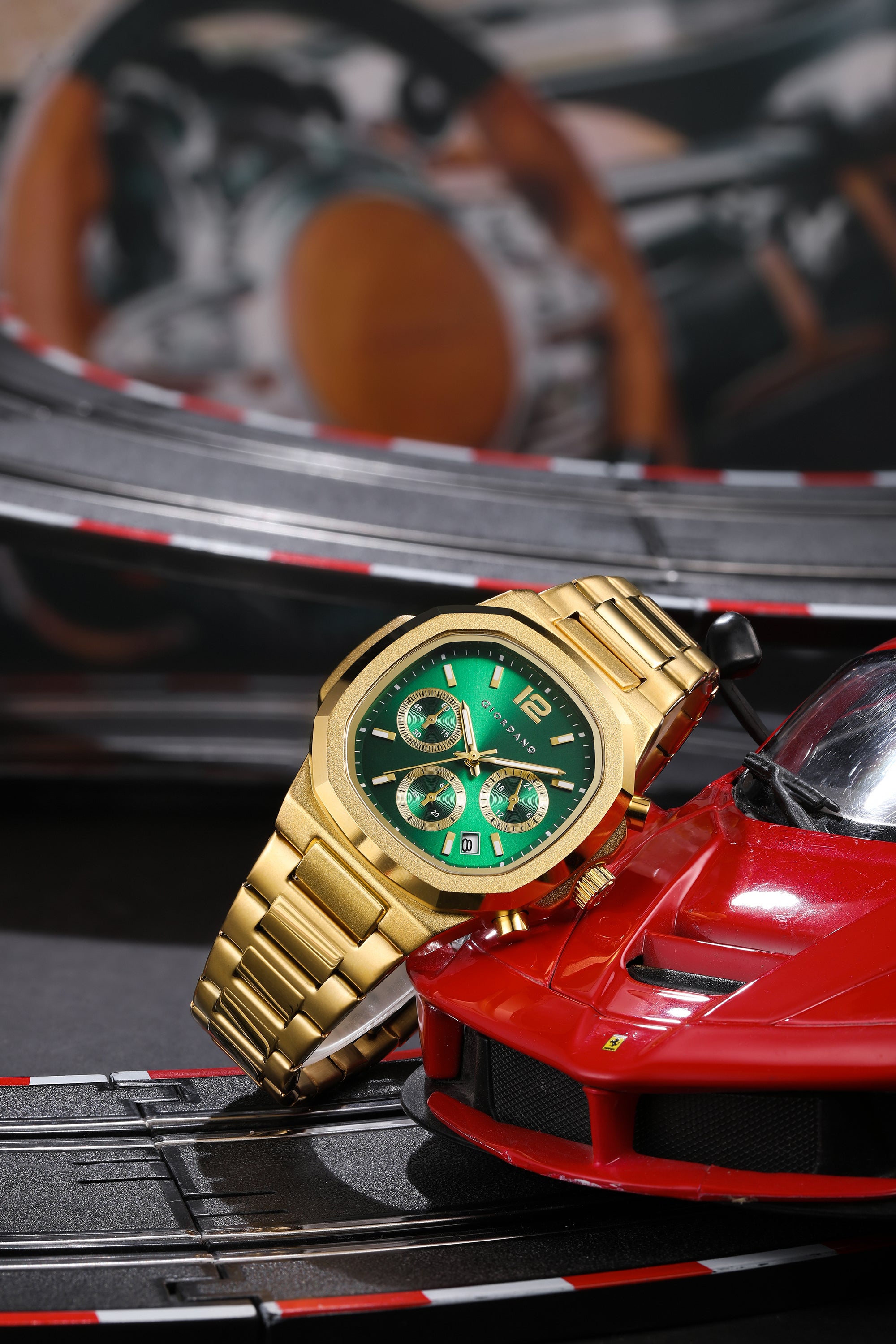 Giordano Modern Multifunctional Watch for Men with Octagonal dial , Date Display and stainless steel strap | GZ-50148-44