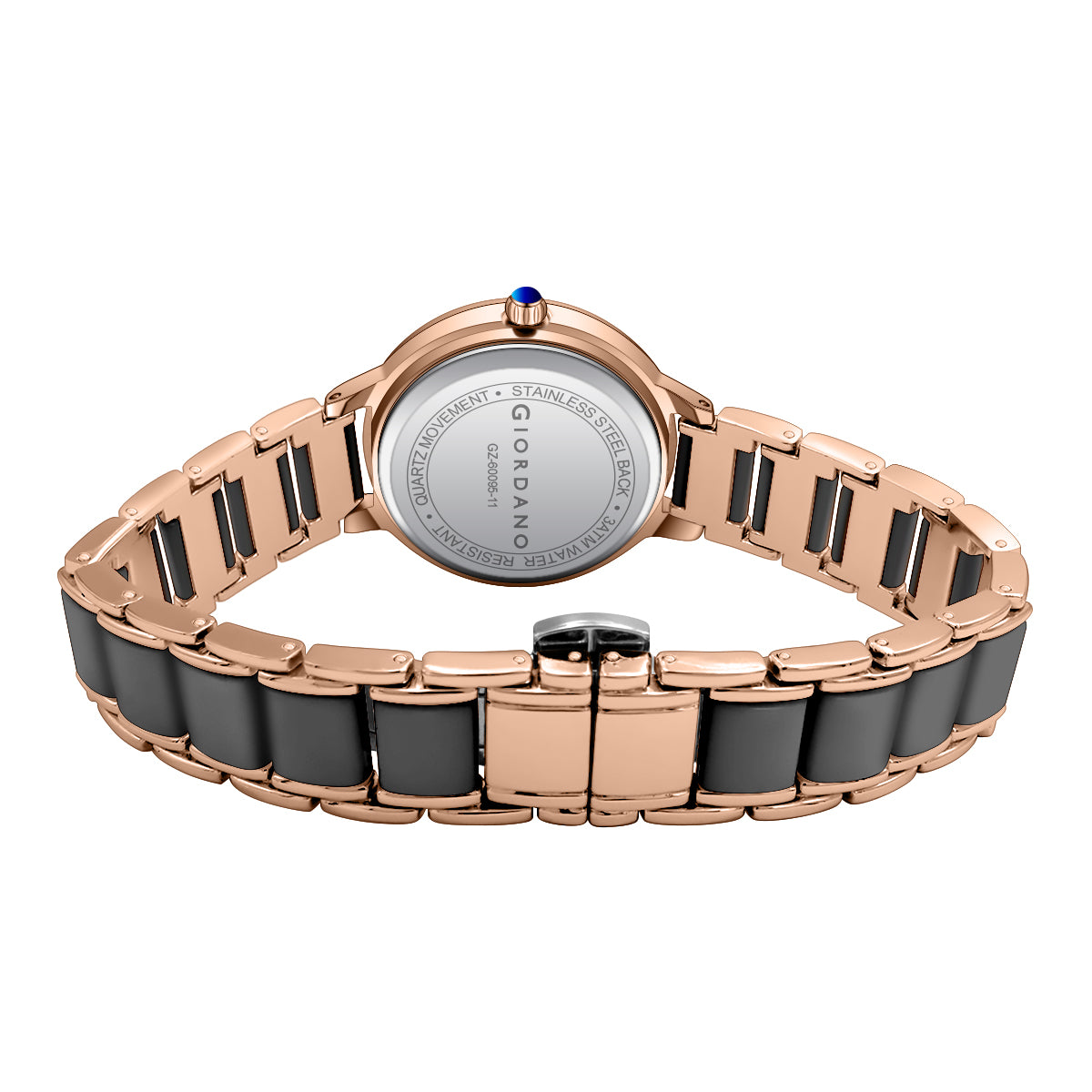 Giordano Flower Case Watch for Women with Crystal-Studded Bezel, Diamond Hour Markers & Dual Tone Stainless Strap | GZ-60095-11