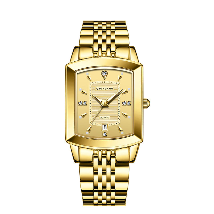 Giordano Analog Pair Watch For Unisex With Round Dial, Crystal Indices , Date Display And Stainless Steel Strap GZ-991-SET-11