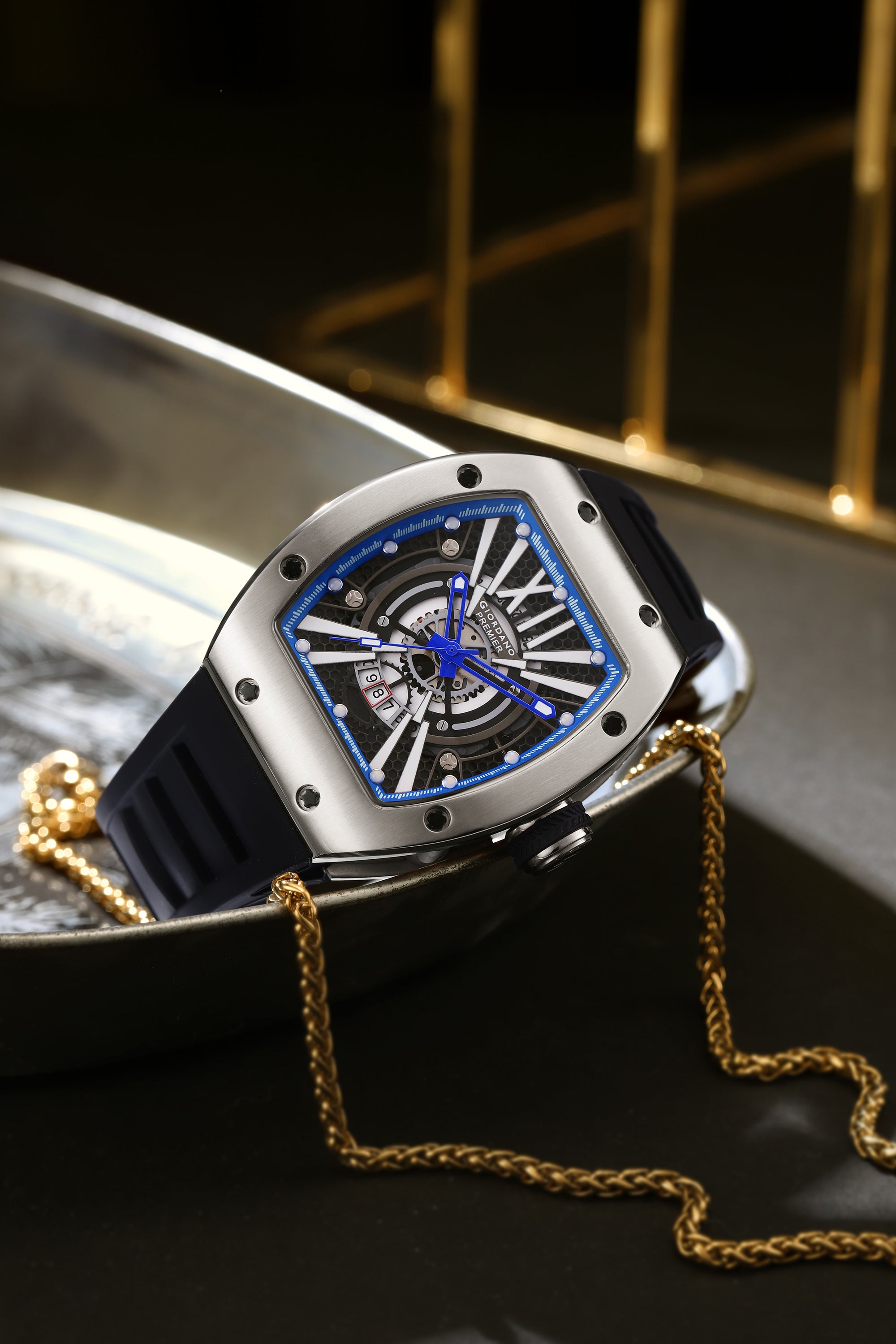 Giordano Premier Romech Collection Analog Skeleton Watch for Men - GZ-50230-01