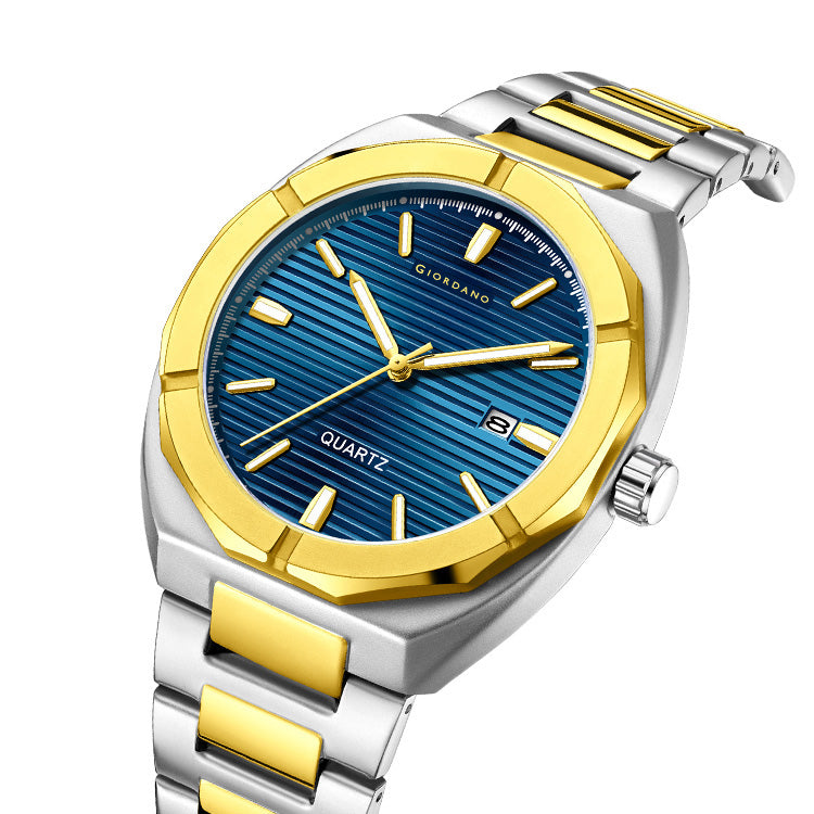 Giordano Modern  Watch for men – Textured Dial, Date Display and Stainless Steel Strap GZ-50141-22