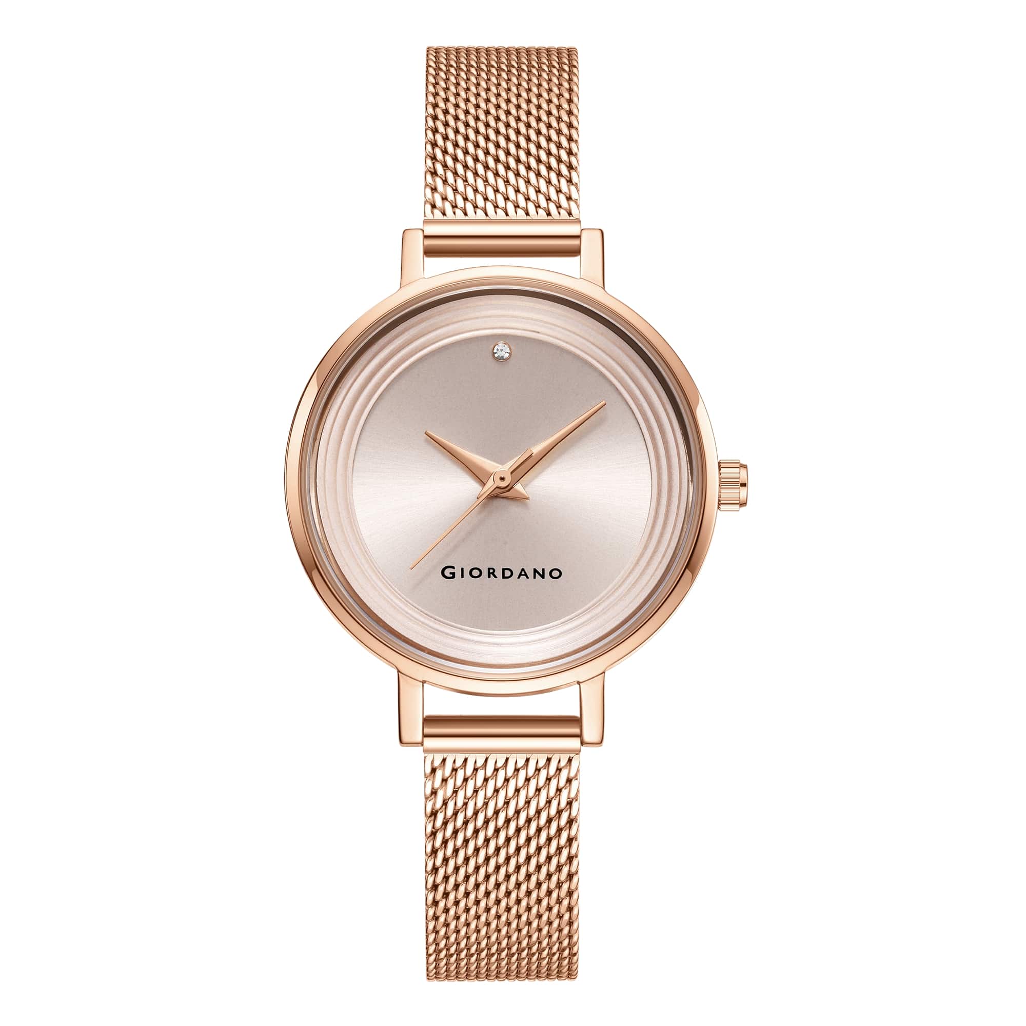 Giordano Fashionista Collection Stylish Analogue Watch for Women | Unique Design with Color Variant Mesh Metal strap | Ladies Wrist Watch to Compliment Your Look Ideal Gift for Women’s |Girls - GD4067-33