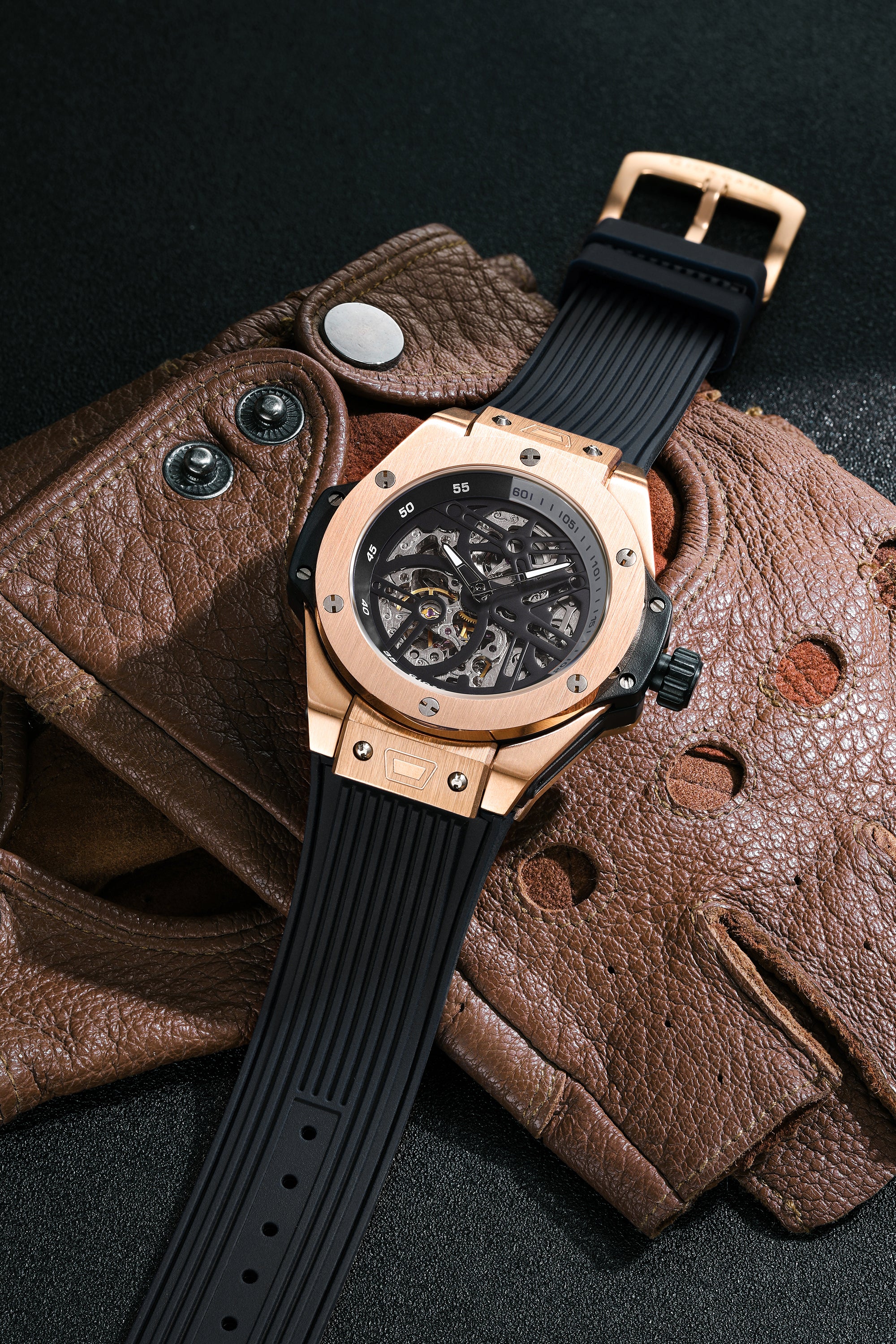 Giordano Premier Phantom Collection Automatic Skeleton Watch for Men - GZ-50240-03