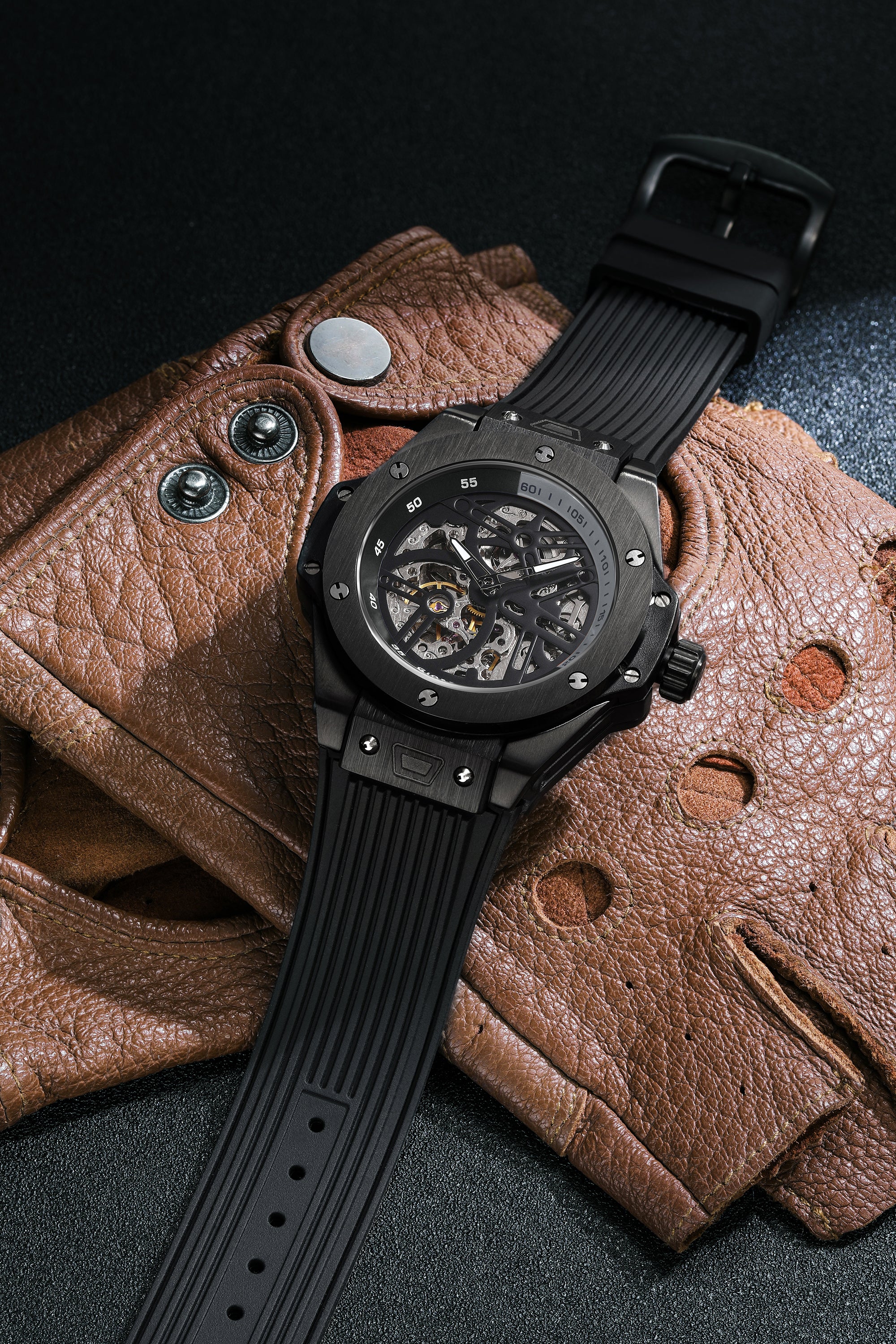 Giordano Premier Phantom Collection Automatic Skeleton Watch for Men - GZ-50240-01