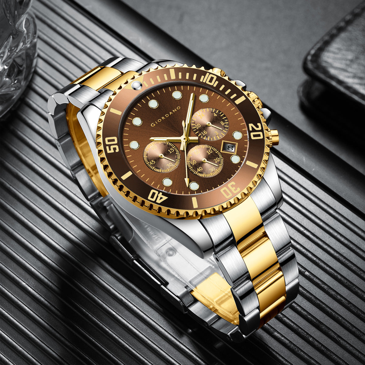 Giordano Multi-Function Analog Wrist Watch for Men Water Resistant with Classy Dial and Strap|Compliment Your Look|Ideal Gift for|Men's|Boy | GZ-50085-77
